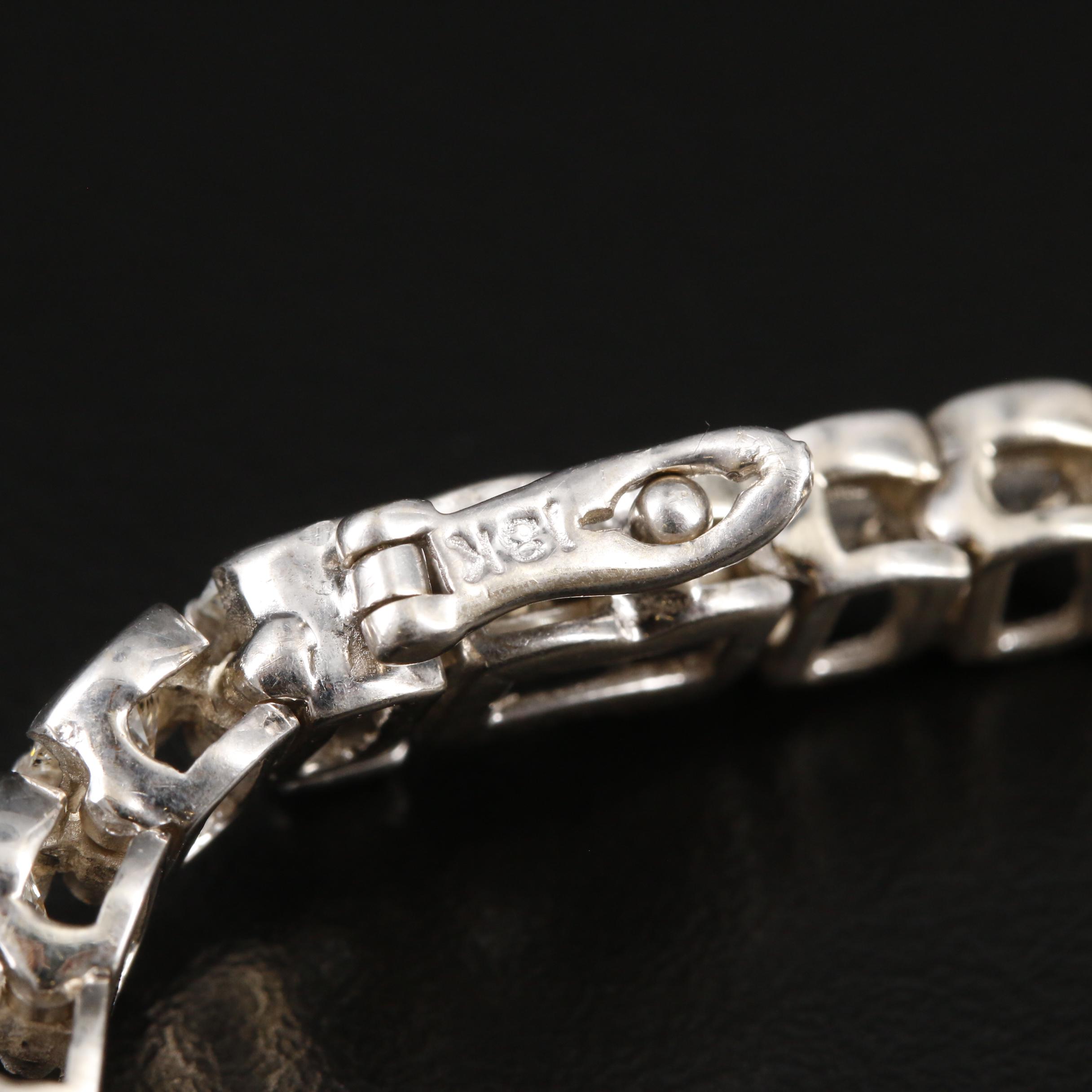 18K White Gold 12.65 CTW Diamond Line Bracelet