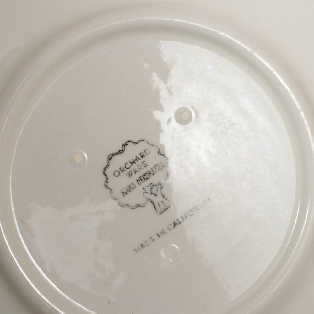 California Pottery "Dogwood" Hand-Decorated Dinnerware, Mid-20th Century