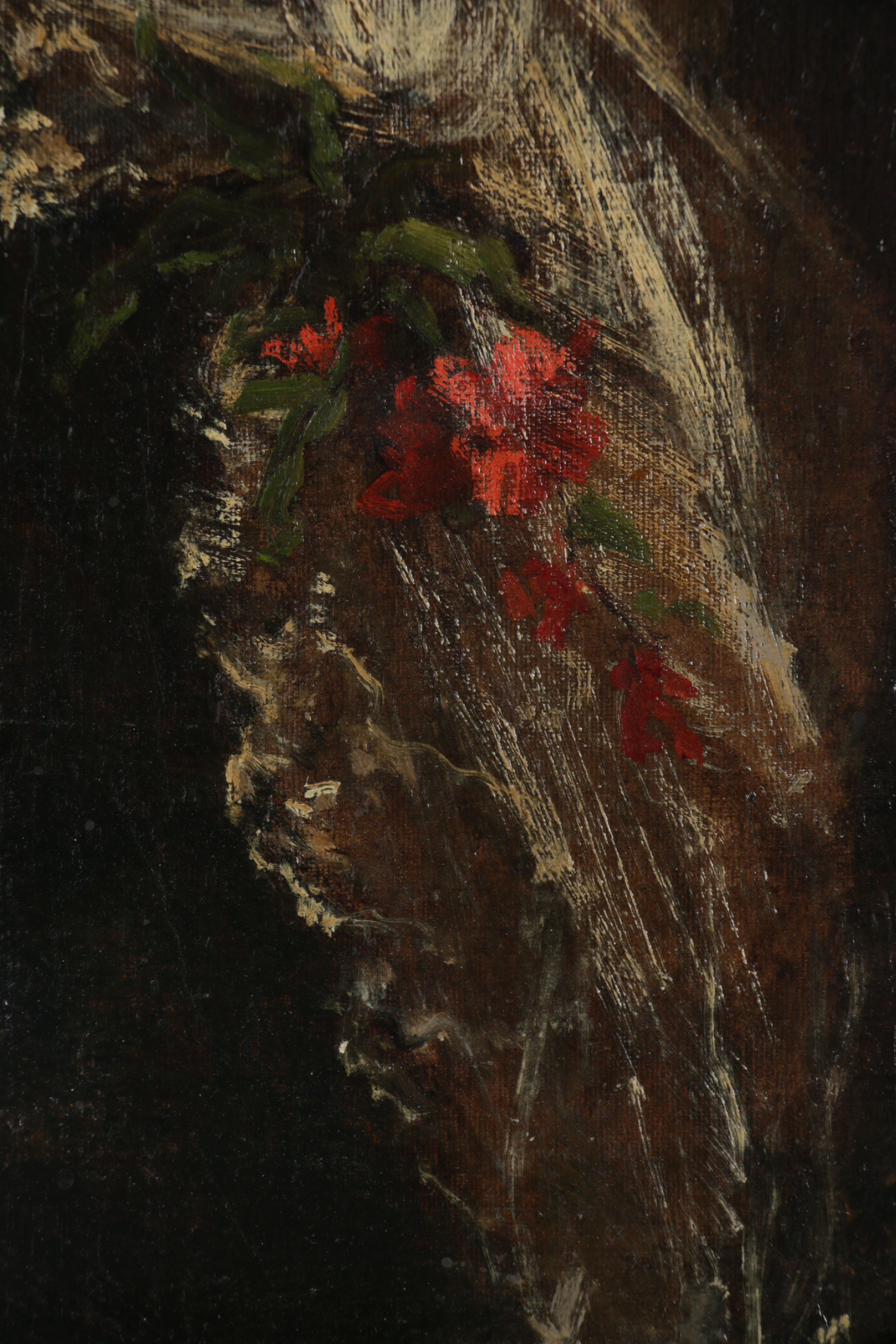 Frank Duveneck Oil Painting Portrait "Genevieve Welling", Late 19th Century