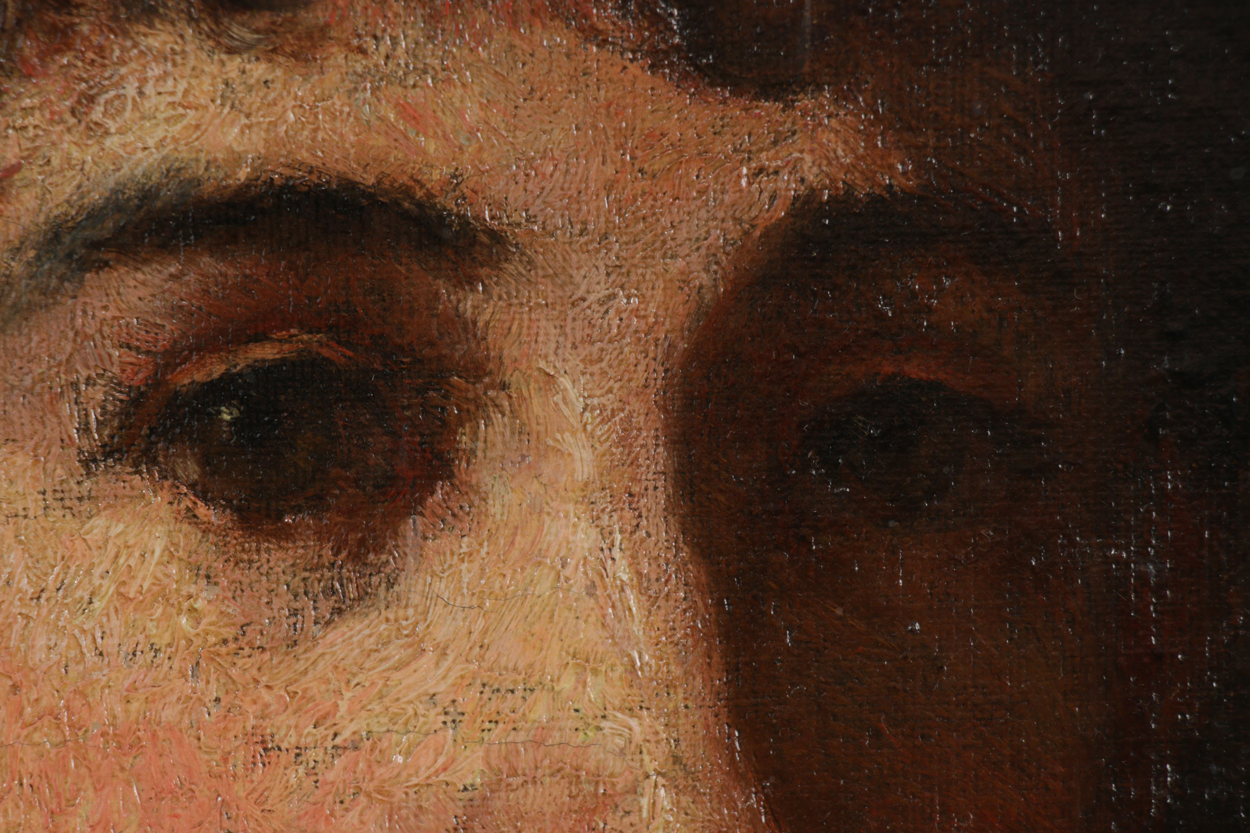 Frank Duveneck Oil Painting Portrait "Genevieve Welling", Late 19th Century