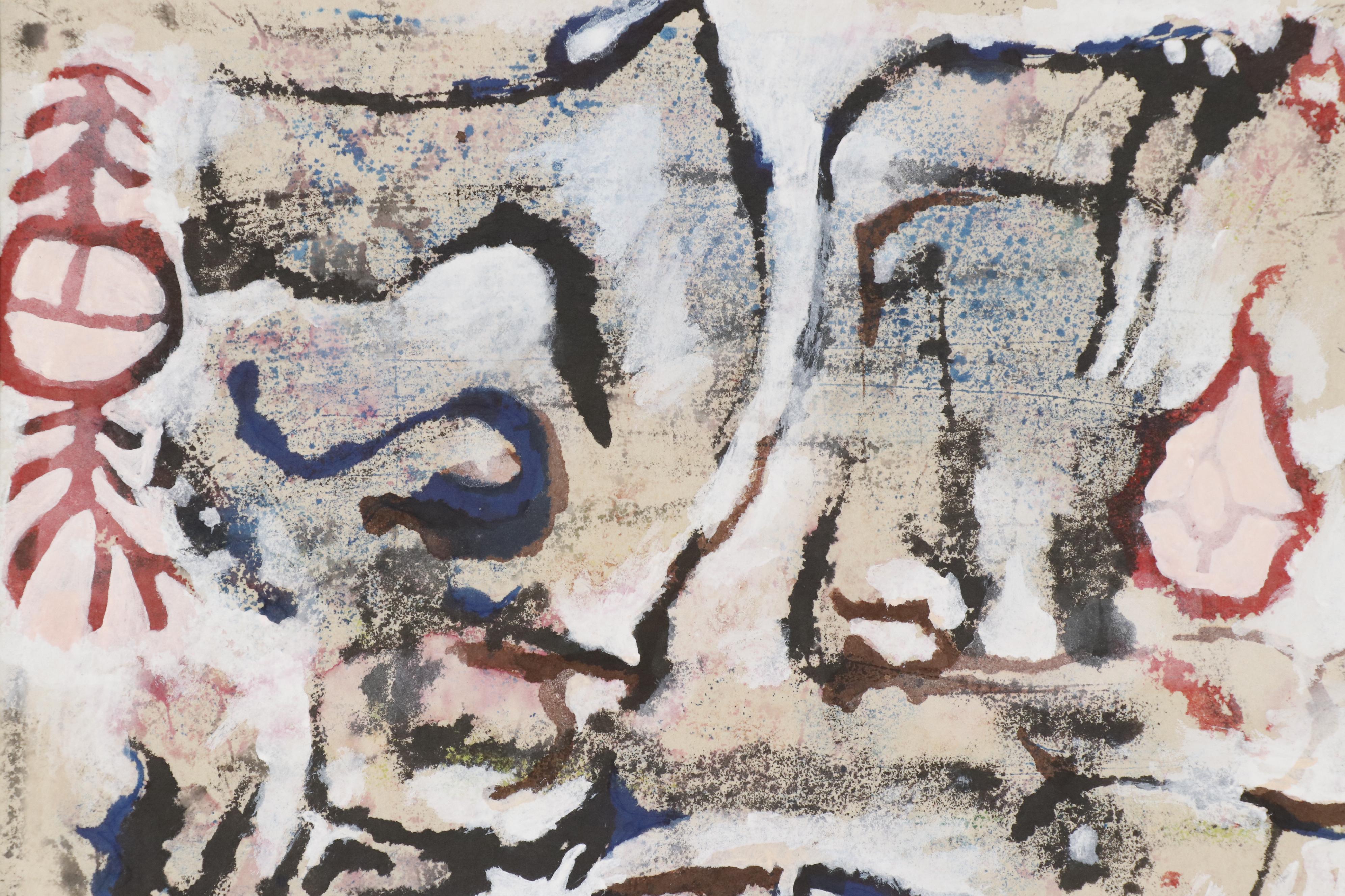 Leonard Maurer Mixed Media Painting "Beginnings", 1967