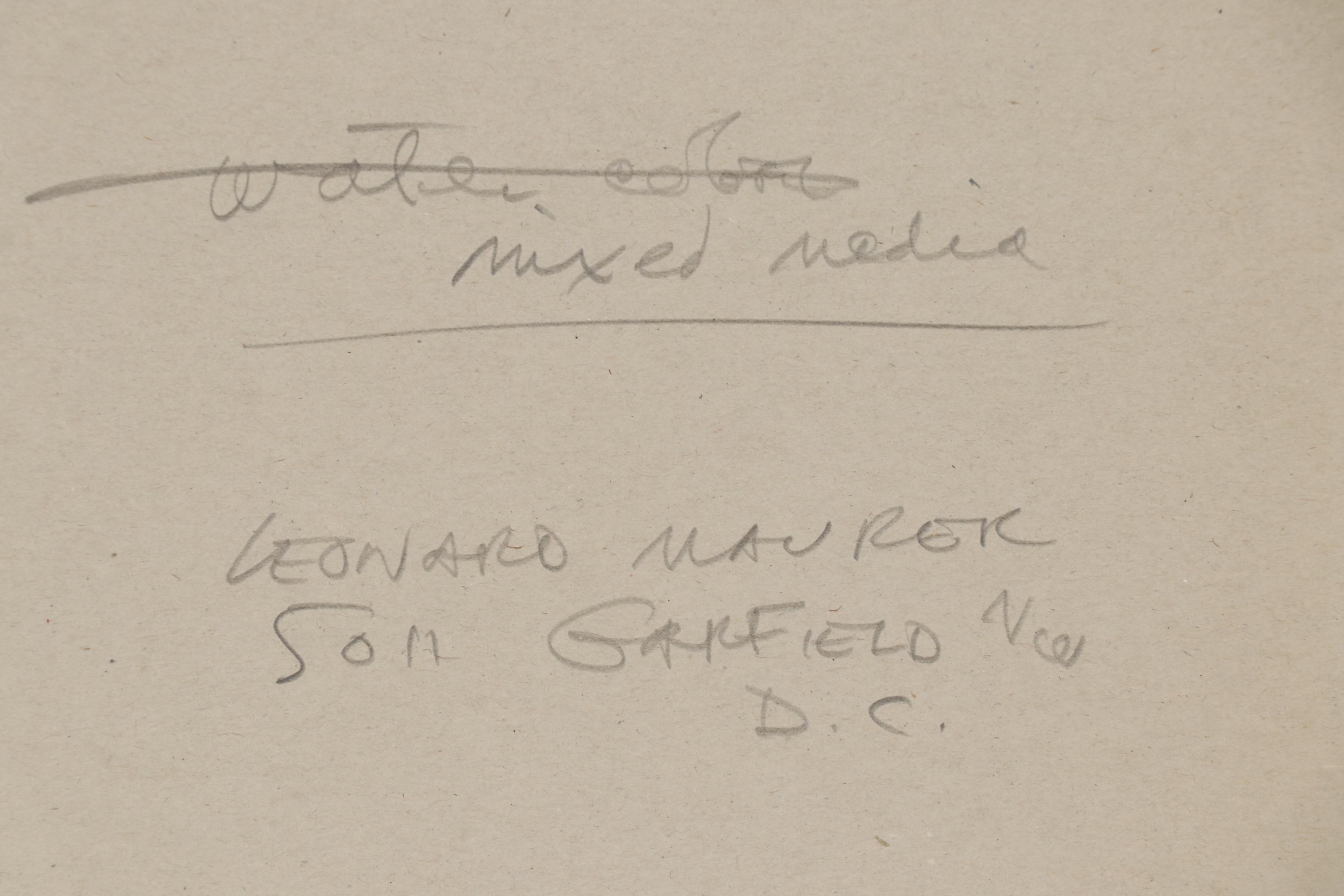 Leonard Maurer Mixed Media Painting "Beginnings", 1967