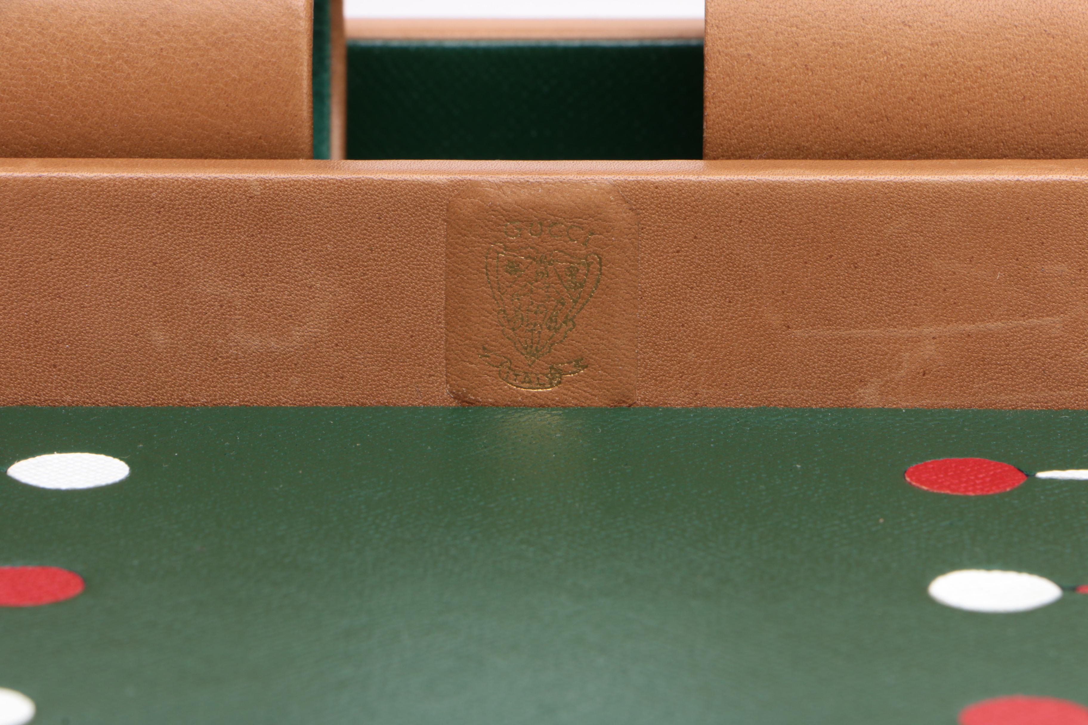 Gucci Backgammon Travel Set in Tan Pigskin Leather, 1970s Vintage
