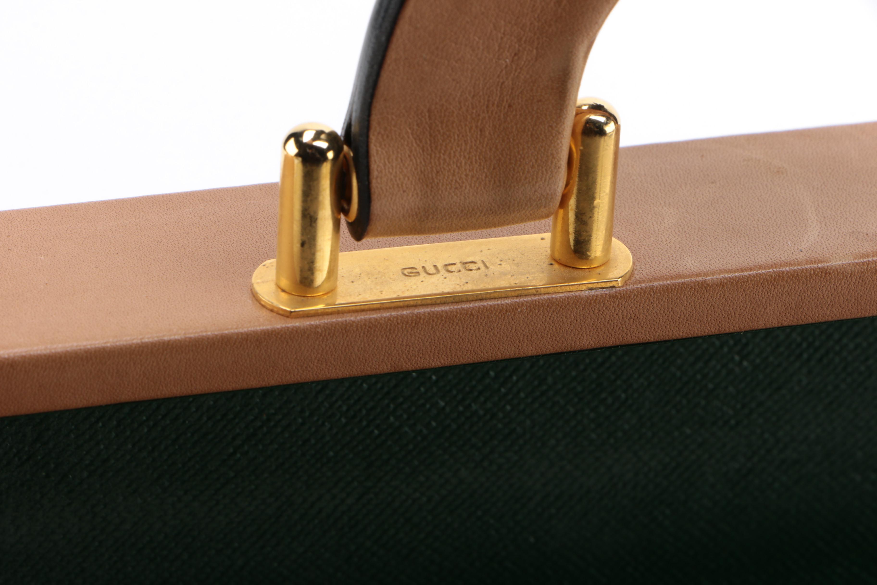 Gucci Backgammon Travel Set in Tan Pigskin Leather, 1970s Vintage