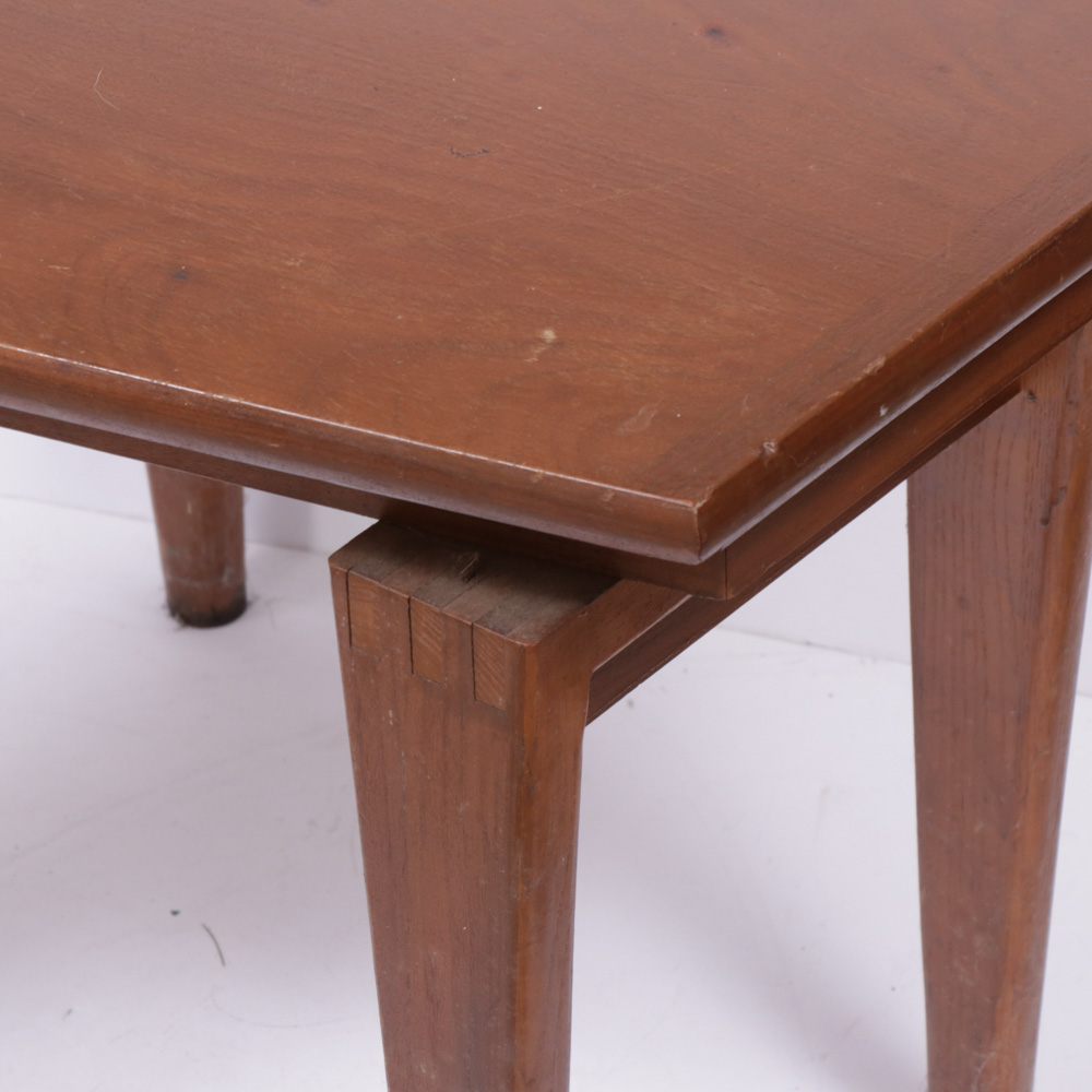 Mid Century Modern Walnut Veneered Wedge-Shaped Side Table