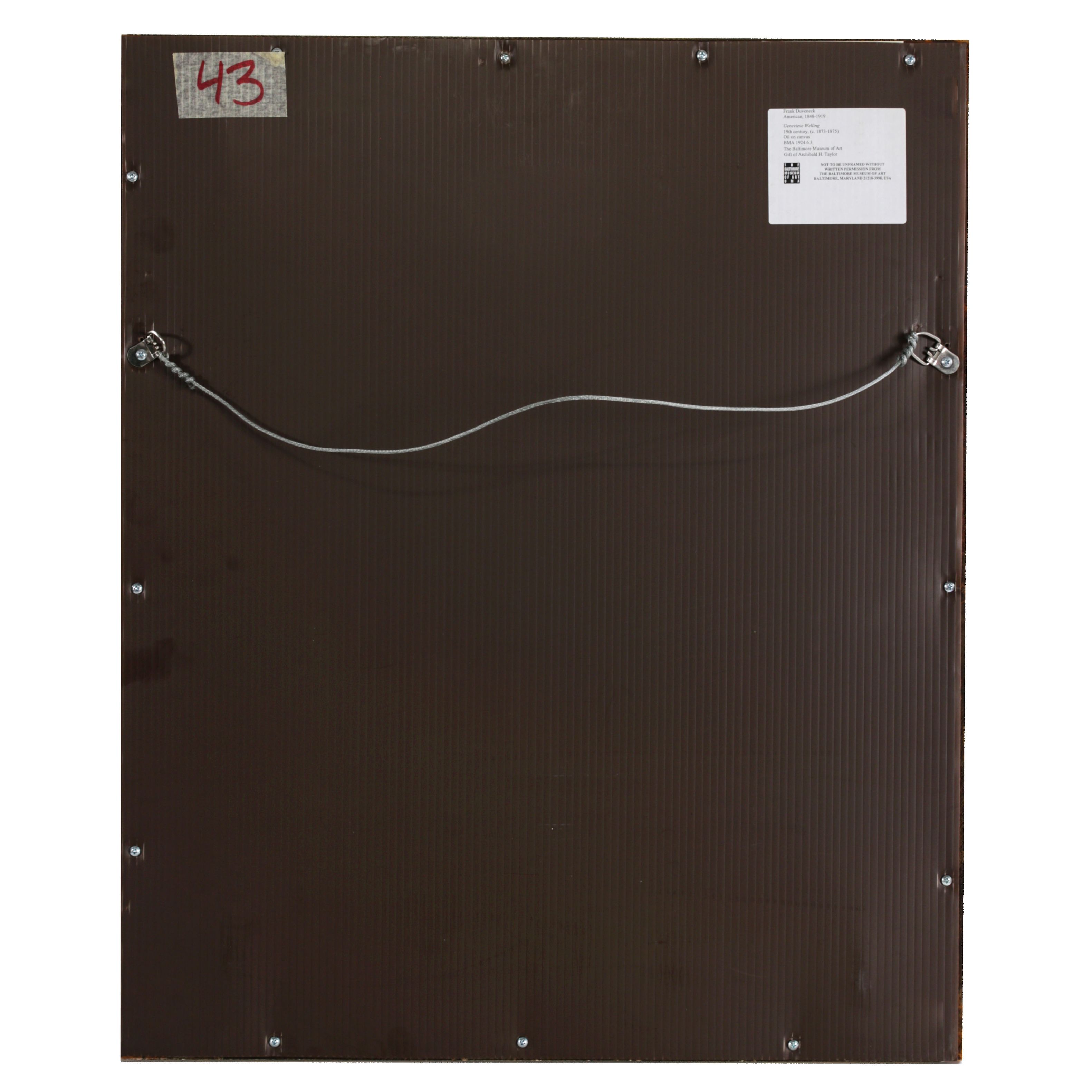 Frank Duveneck Oil Painting Portrait "Genevieve Welling", Late 19th Century