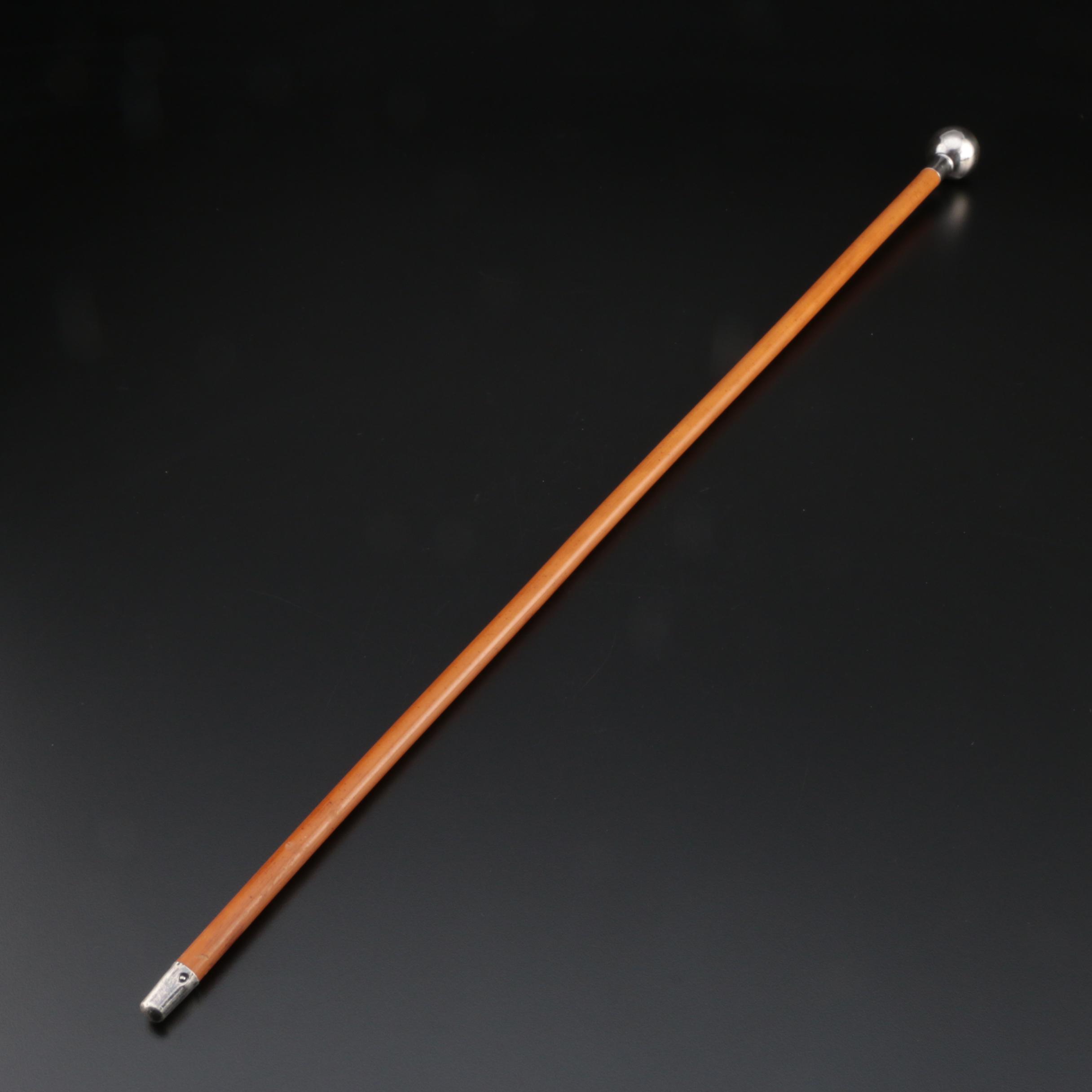 Sterling Silver and Cane Royal Lincolnshire Regiment Swagger Stick