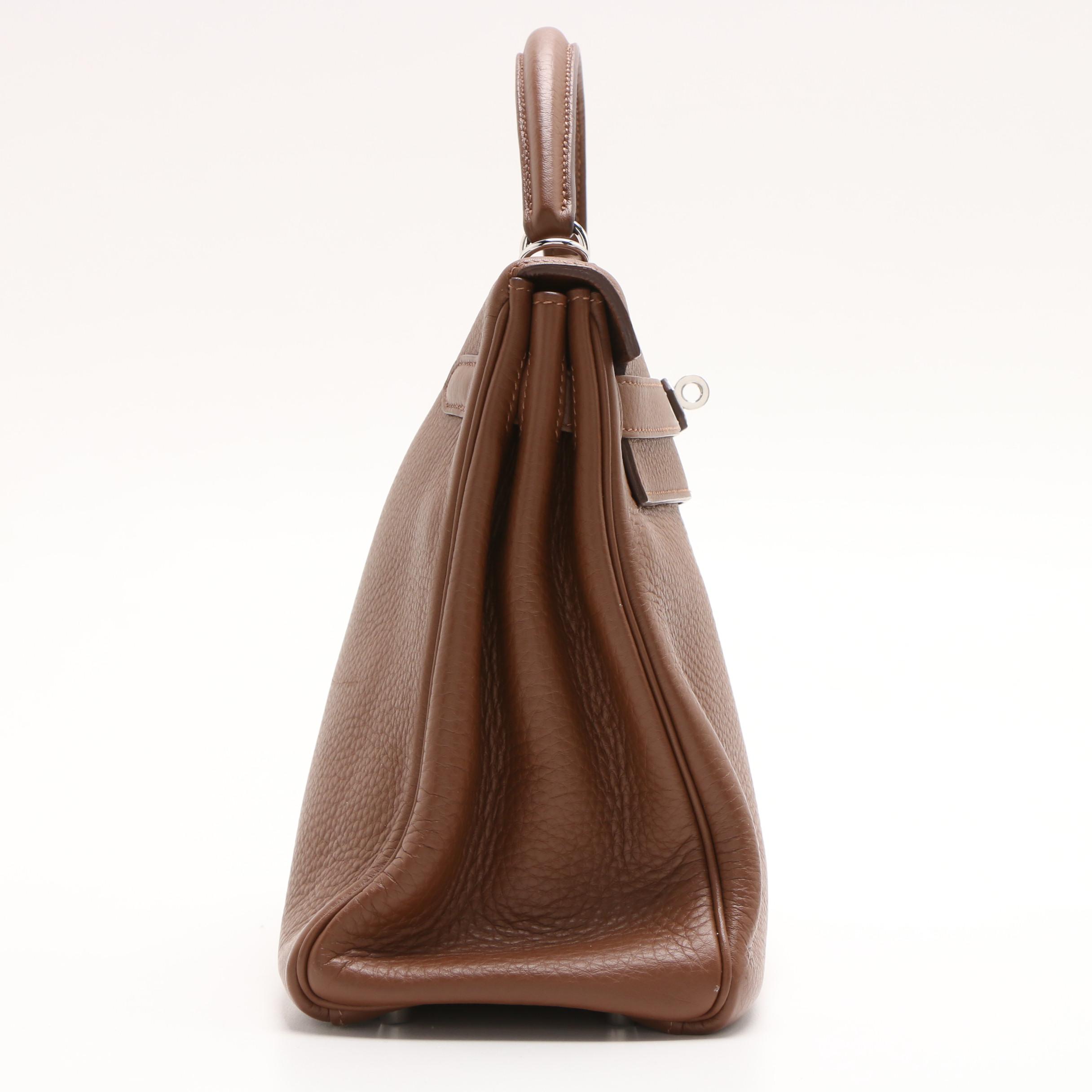 Hermès Paris Kelly Amazone 32 Marron d'Inde Brown Clemence Leather Bag
