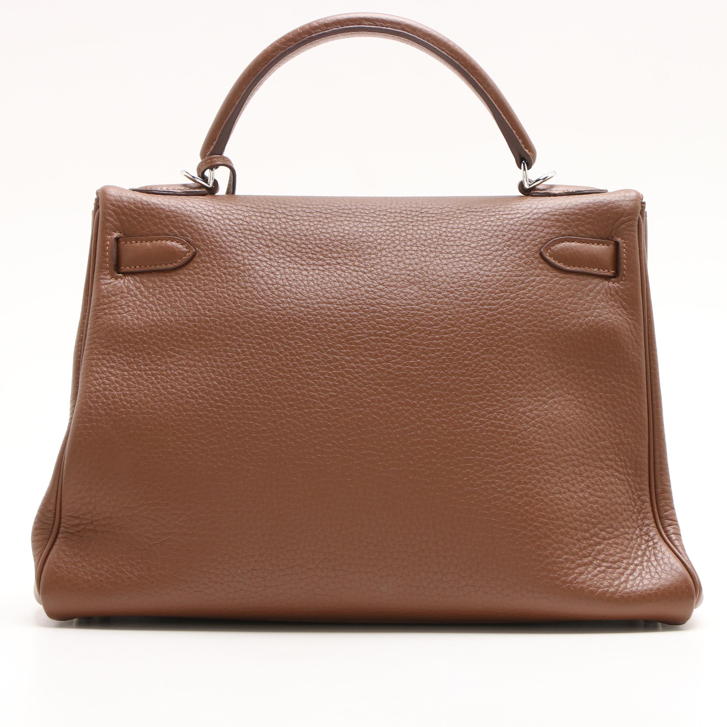 Hermès Paris Kelly Amazone 32 Marron d'Inde Brown Clemence Leather Bag