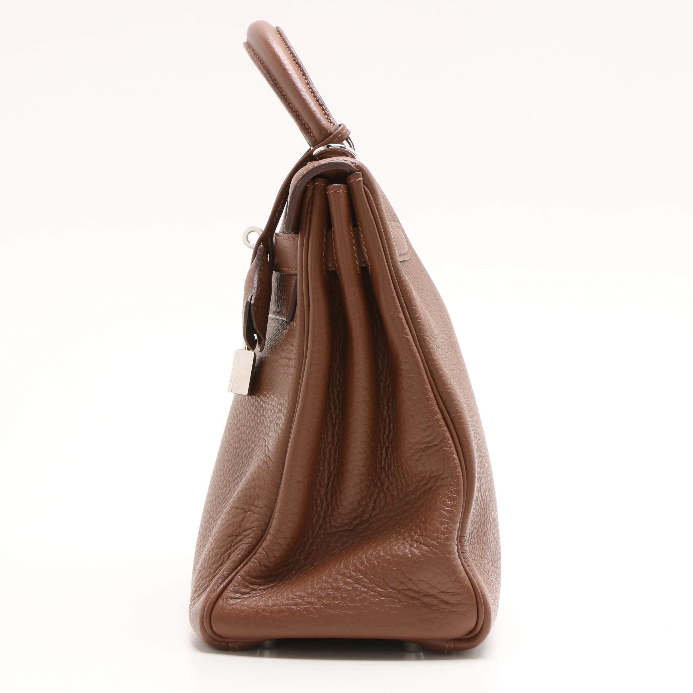 Hermès Paris Kelly Amazone 32 Marron d'Inde Brown Clemence Leather Bag