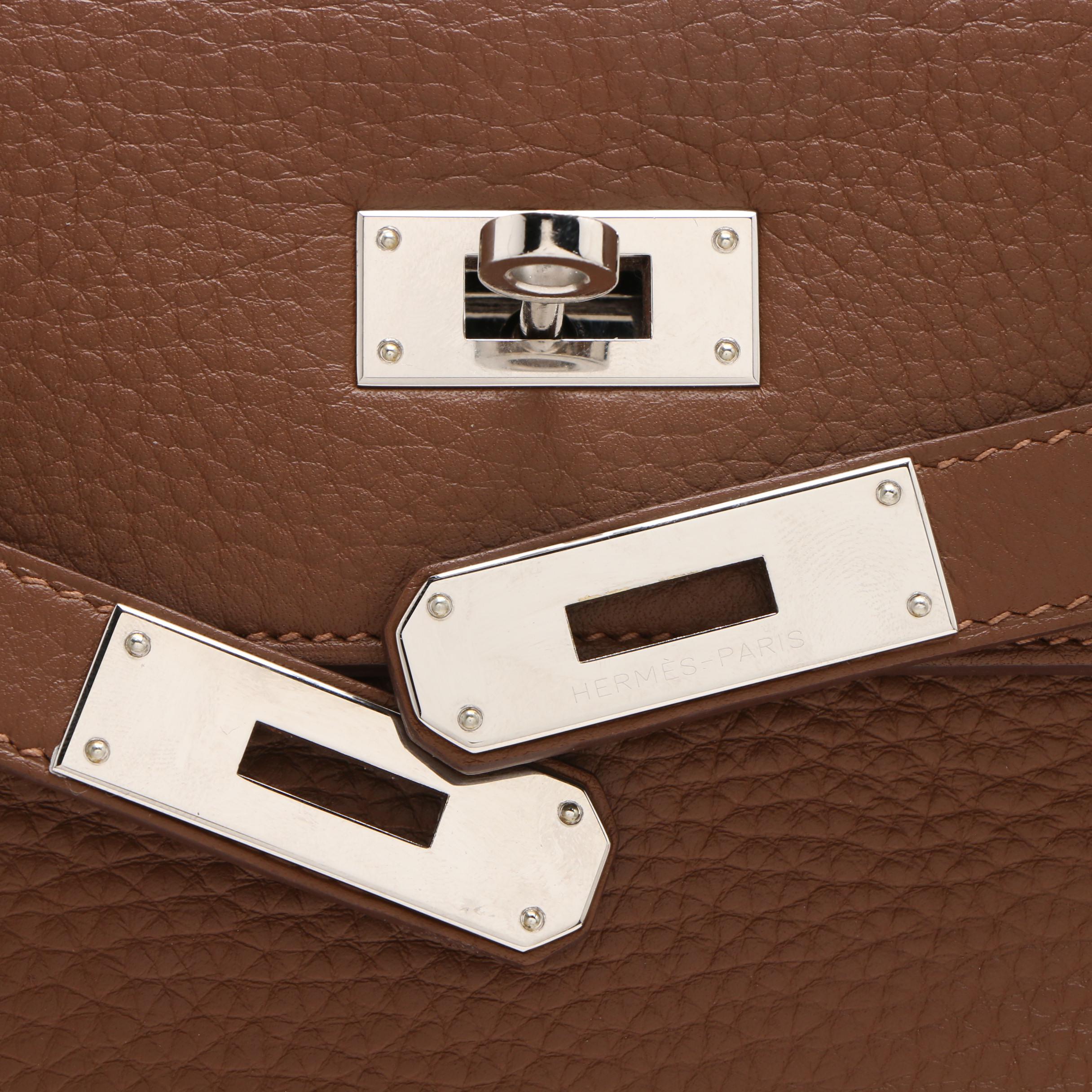 Hermès Paris Kelly Amazone 32 Marron d'Inde Brown Clemence Leather Bag