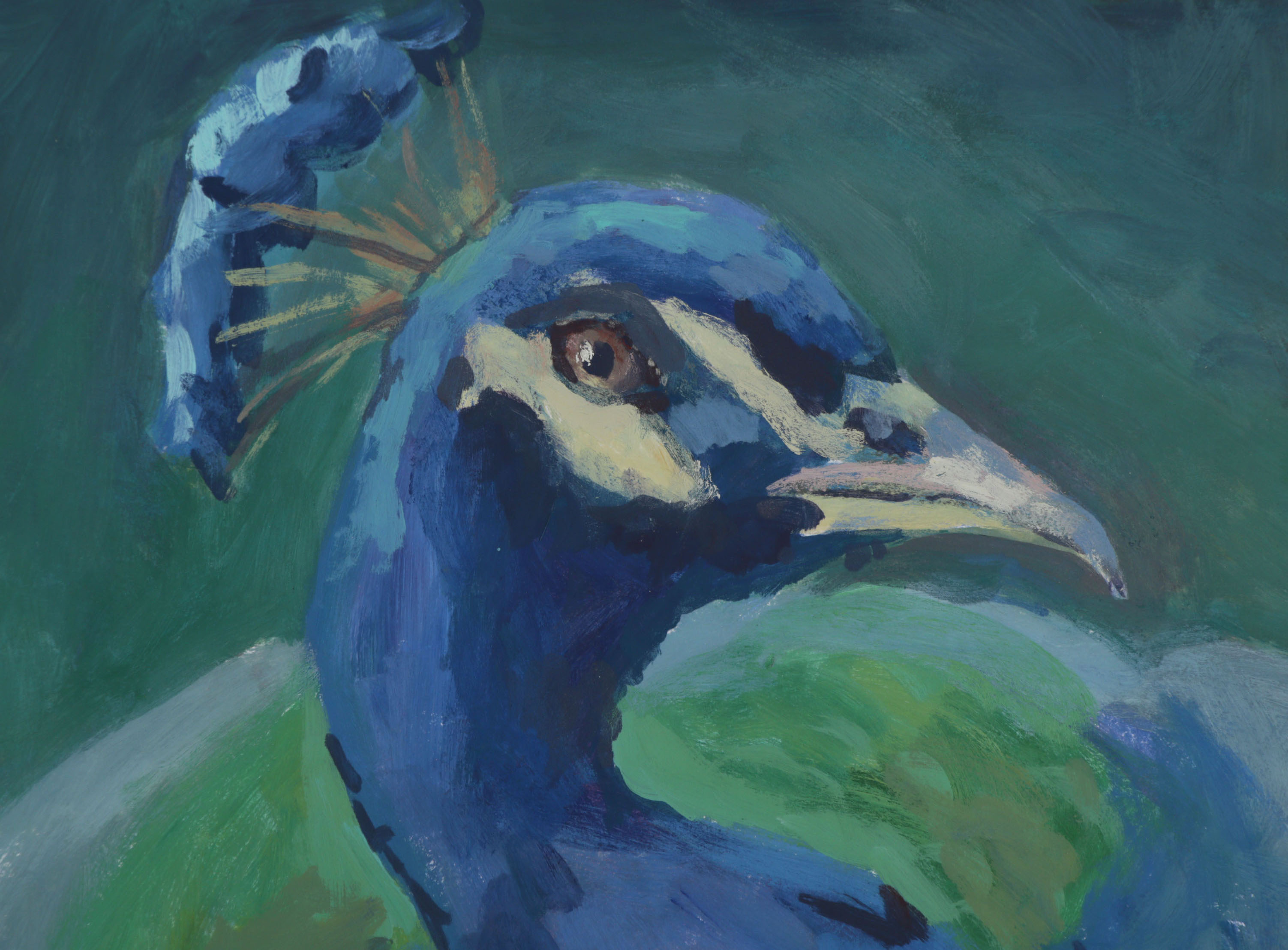 Oil Painting of Peacock