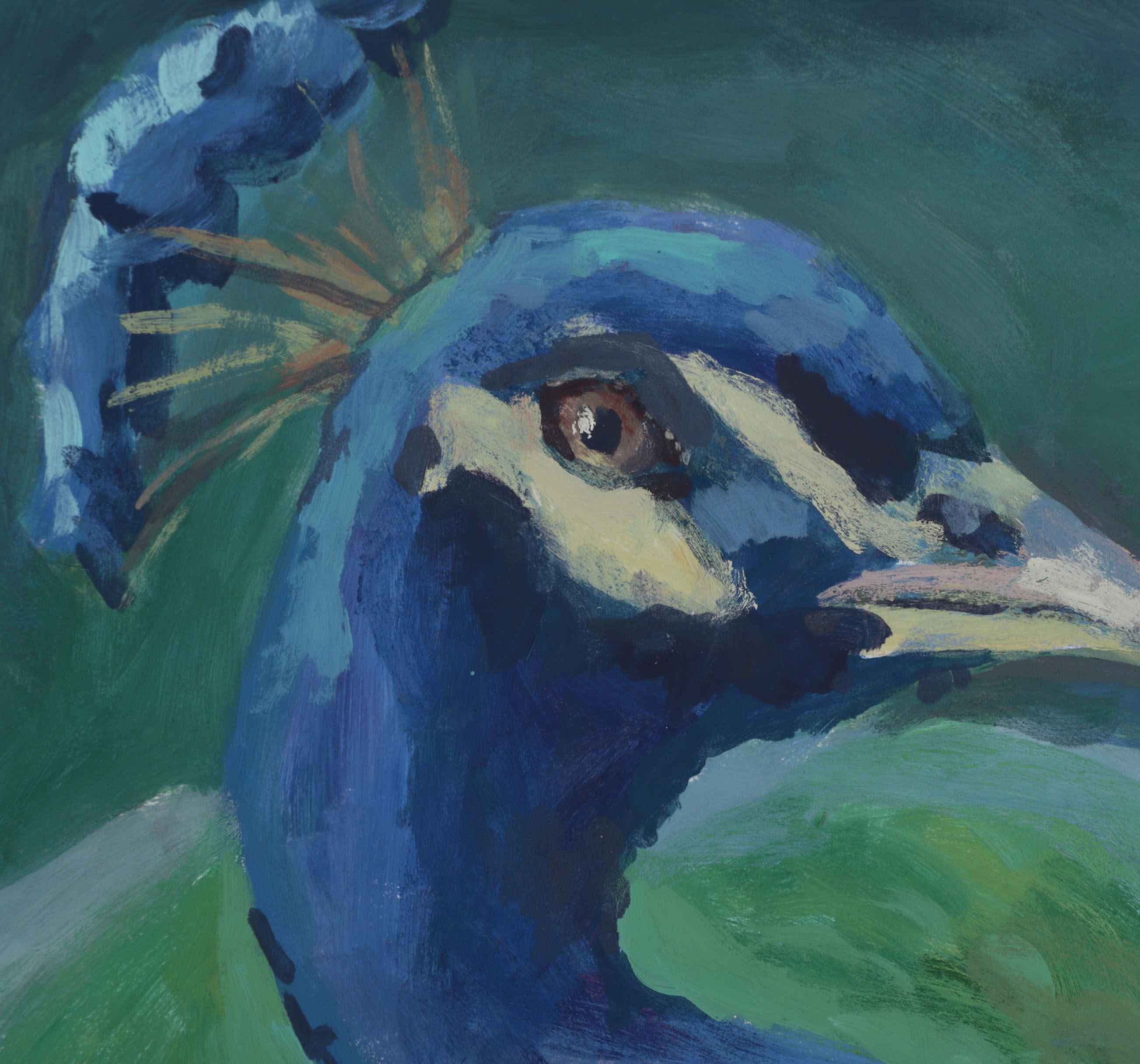 Oil Painting of Peacock