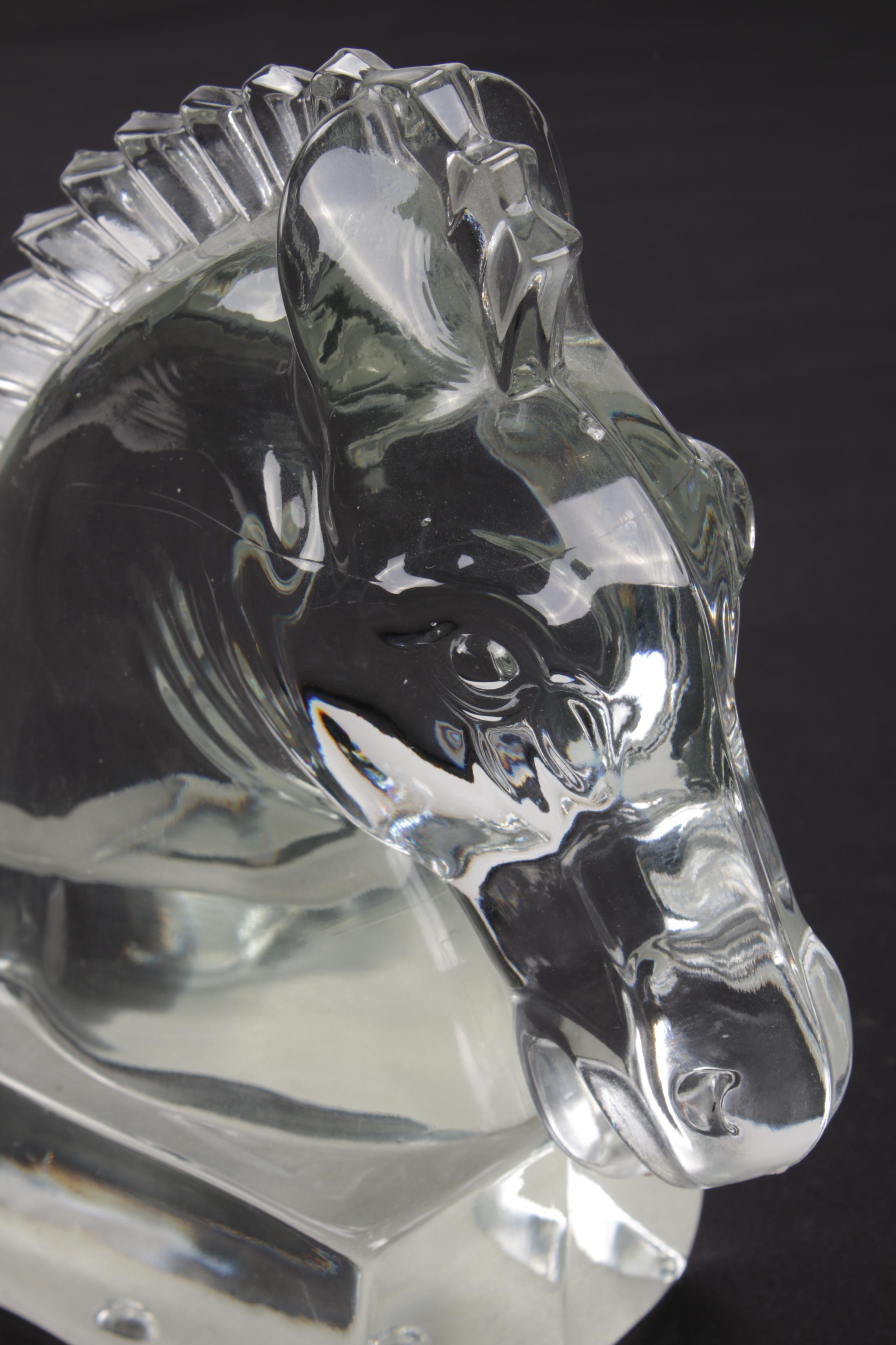 Heisey Leaded Glass Horse Head Bookends