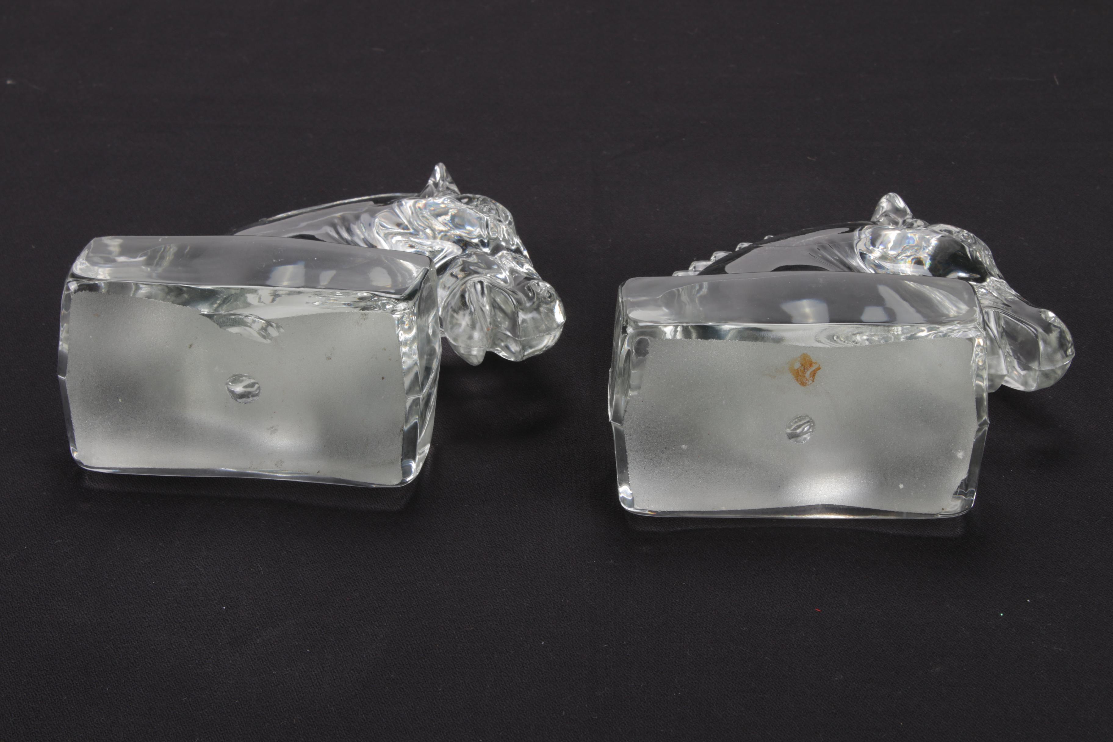 Heisey Leaded Glass Horse Head Bookends