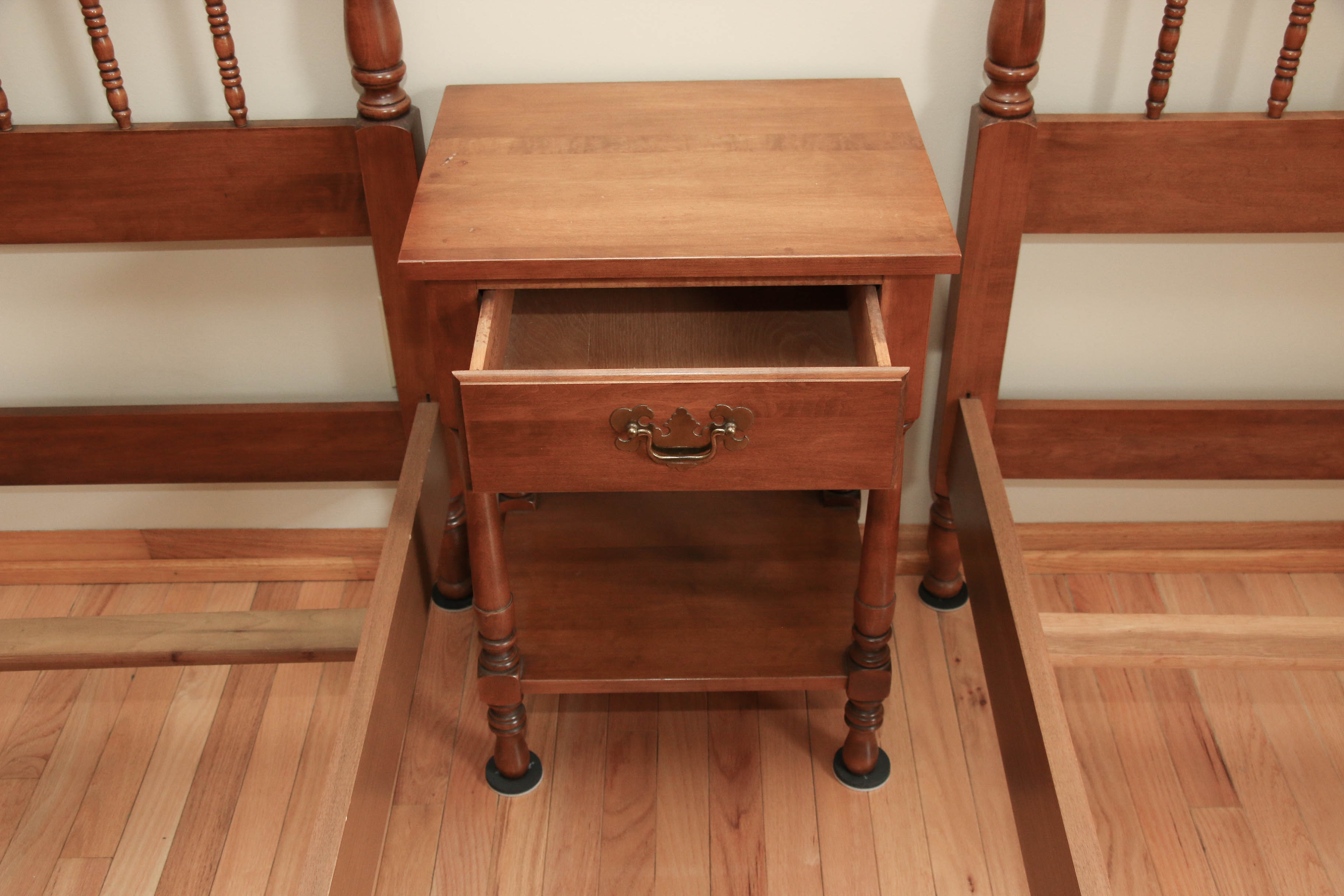 Tell City Chair Co. Maple Andover Twin Beds and Young Republic Side Table