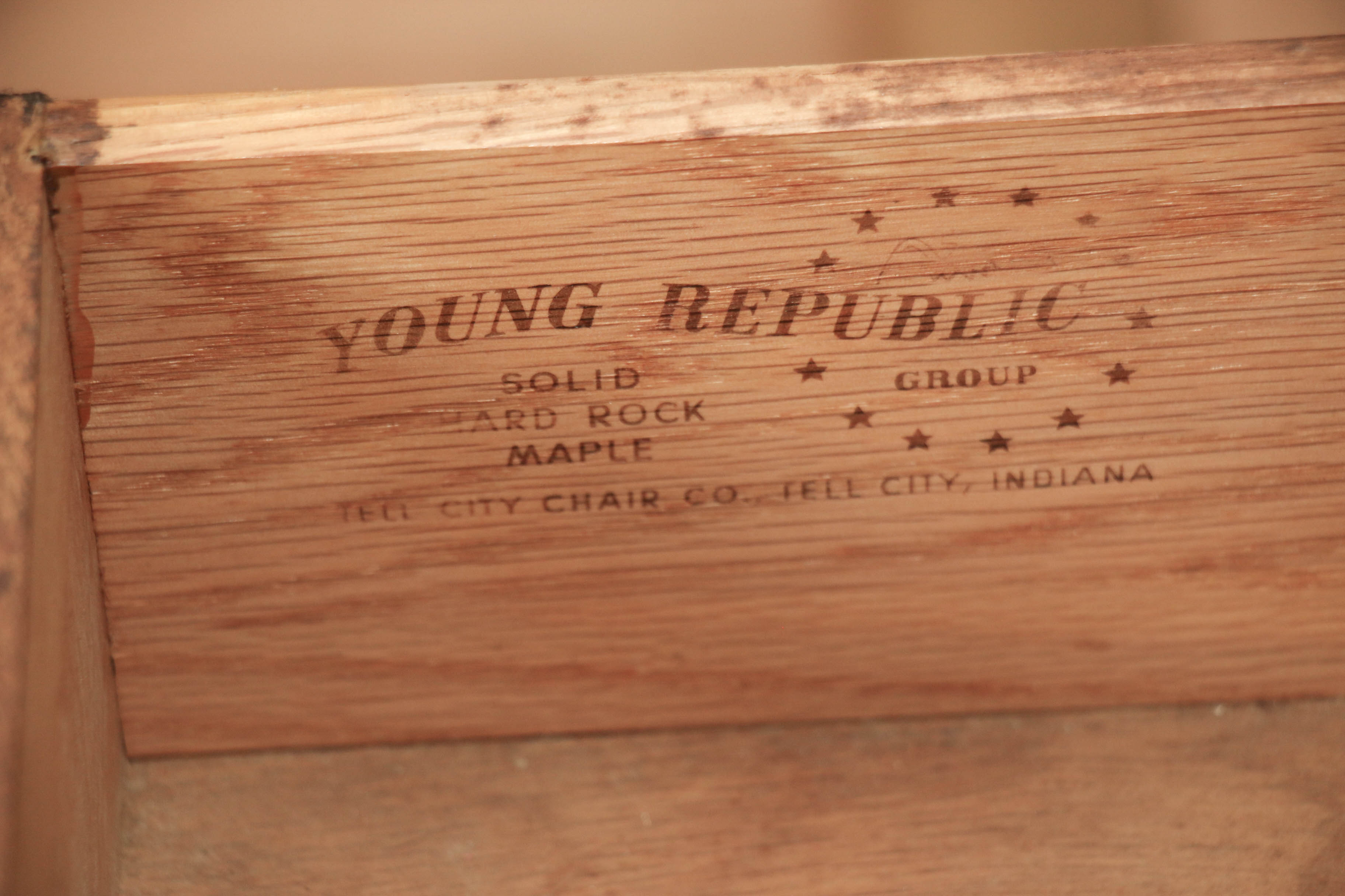 Tell City Chair Co. Maple Andover Twin Beds and Young Republic Side Table