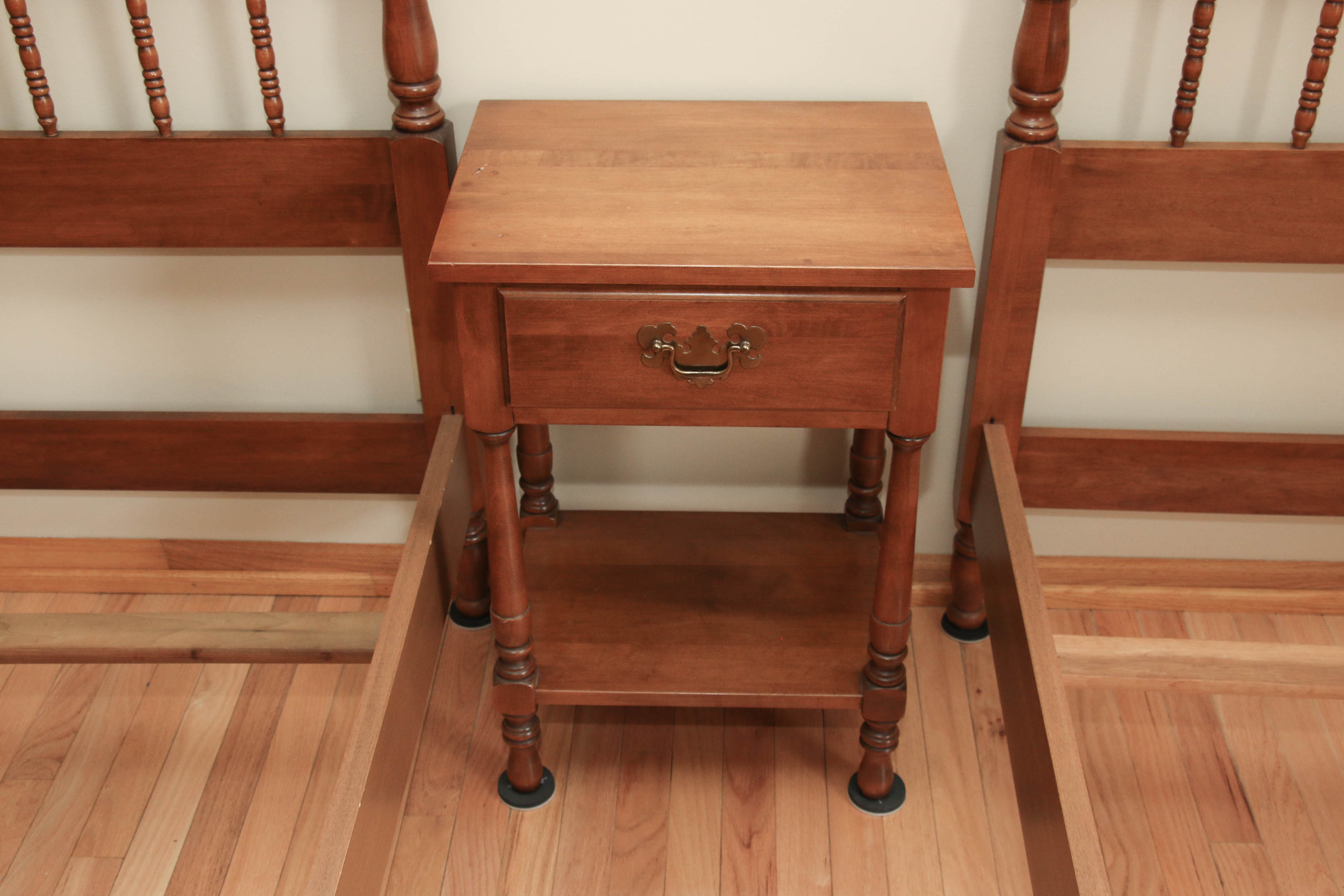 Tell City Chair Co. Maple Andover Twin Beds and Young Republic Side Table