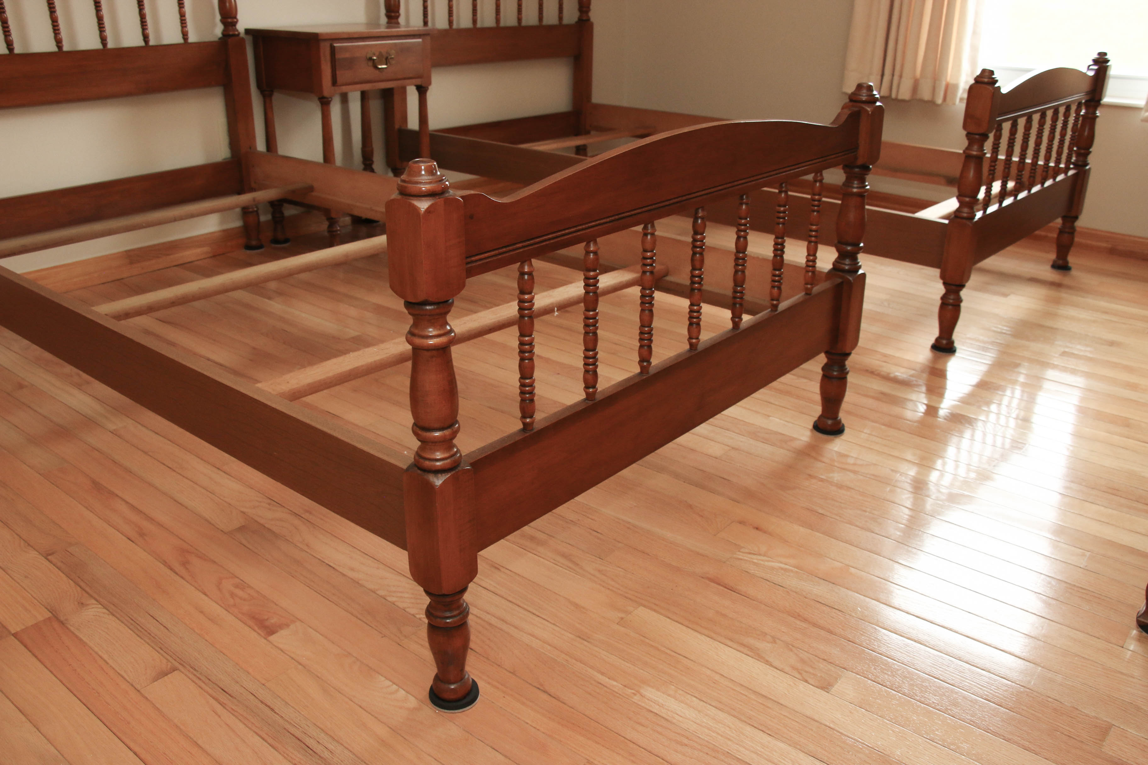 Tell City Chair Co. Maple Andover Twin Beds and Young Republic Side Table