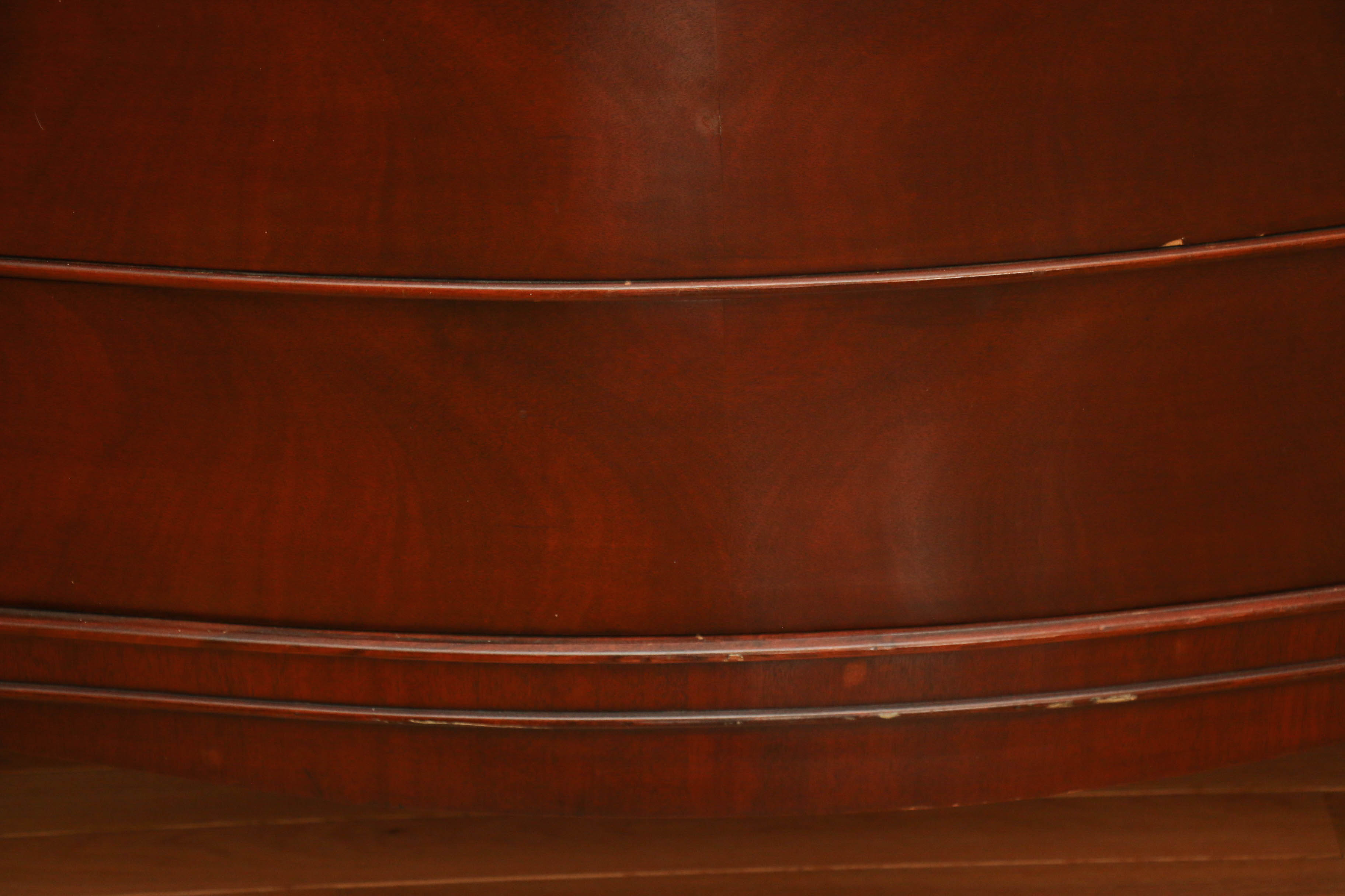 Morganton Furniture Co. Bow Front Dresser and Mirror, Mid-20th Century