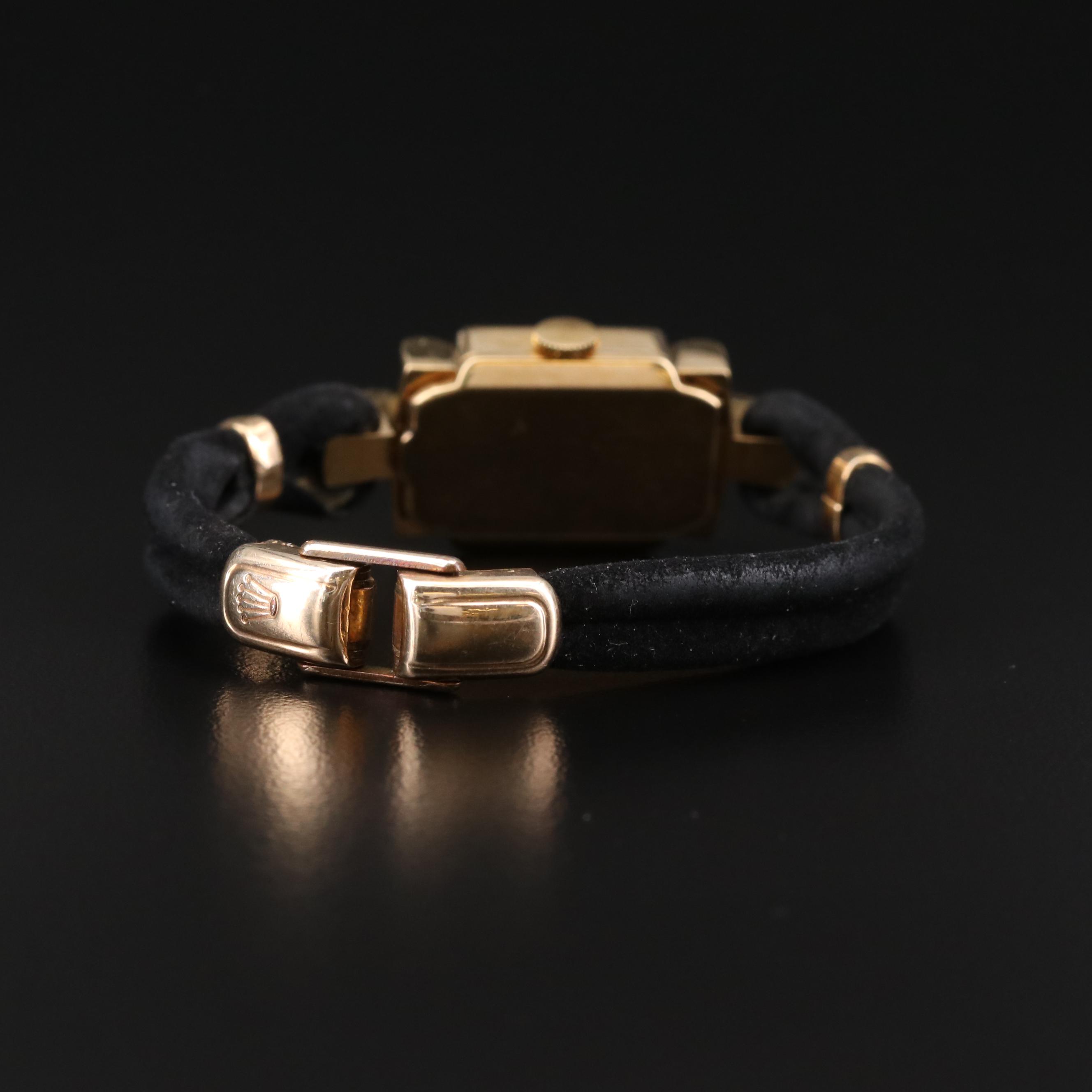 Rolex Precision 18K Gold Stem Wind Watch, Vintage