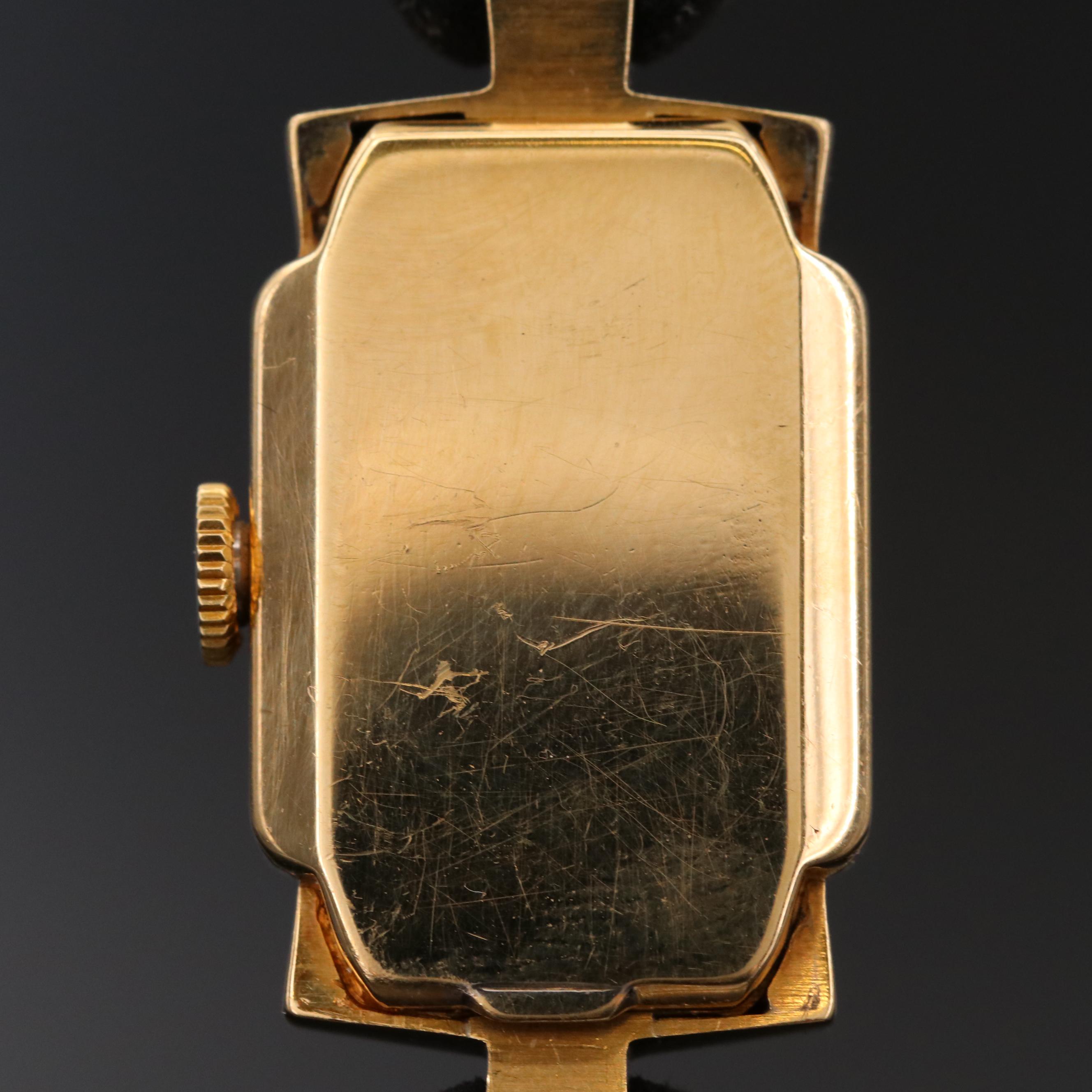 Rolex Precision 18K Gold Stem Wind Watch, Vintage