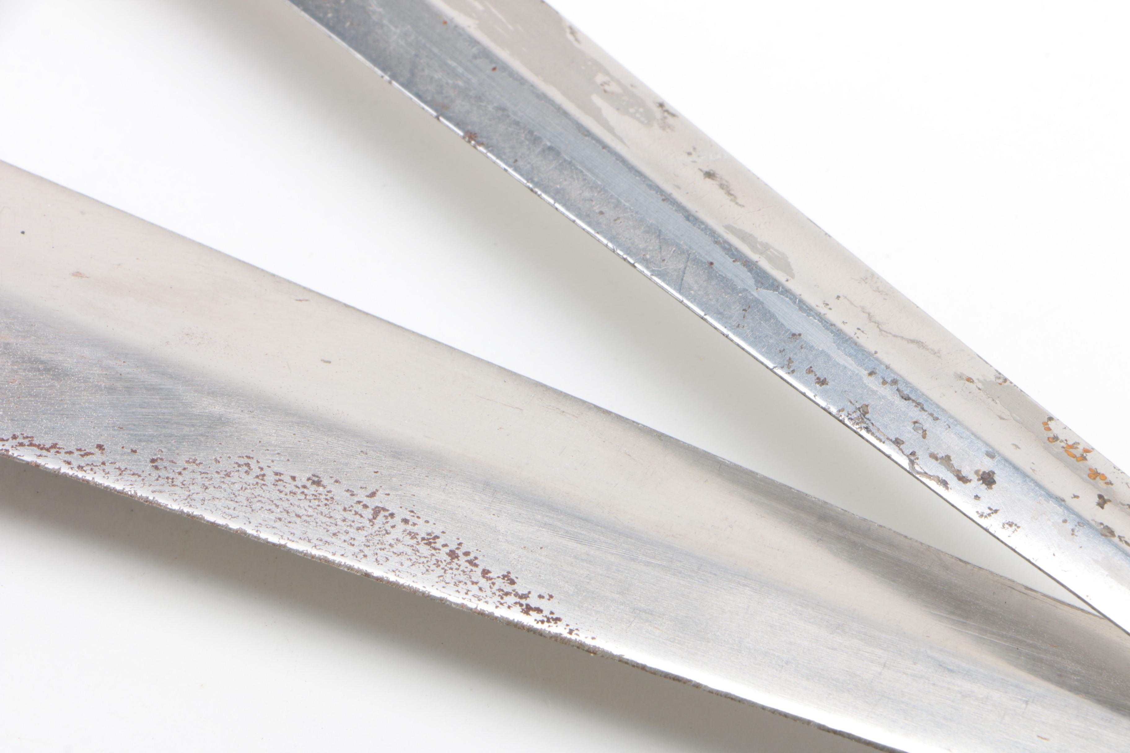 French Medieval Replica Dagger or Short Swords with Wired Hilts and Scabbards