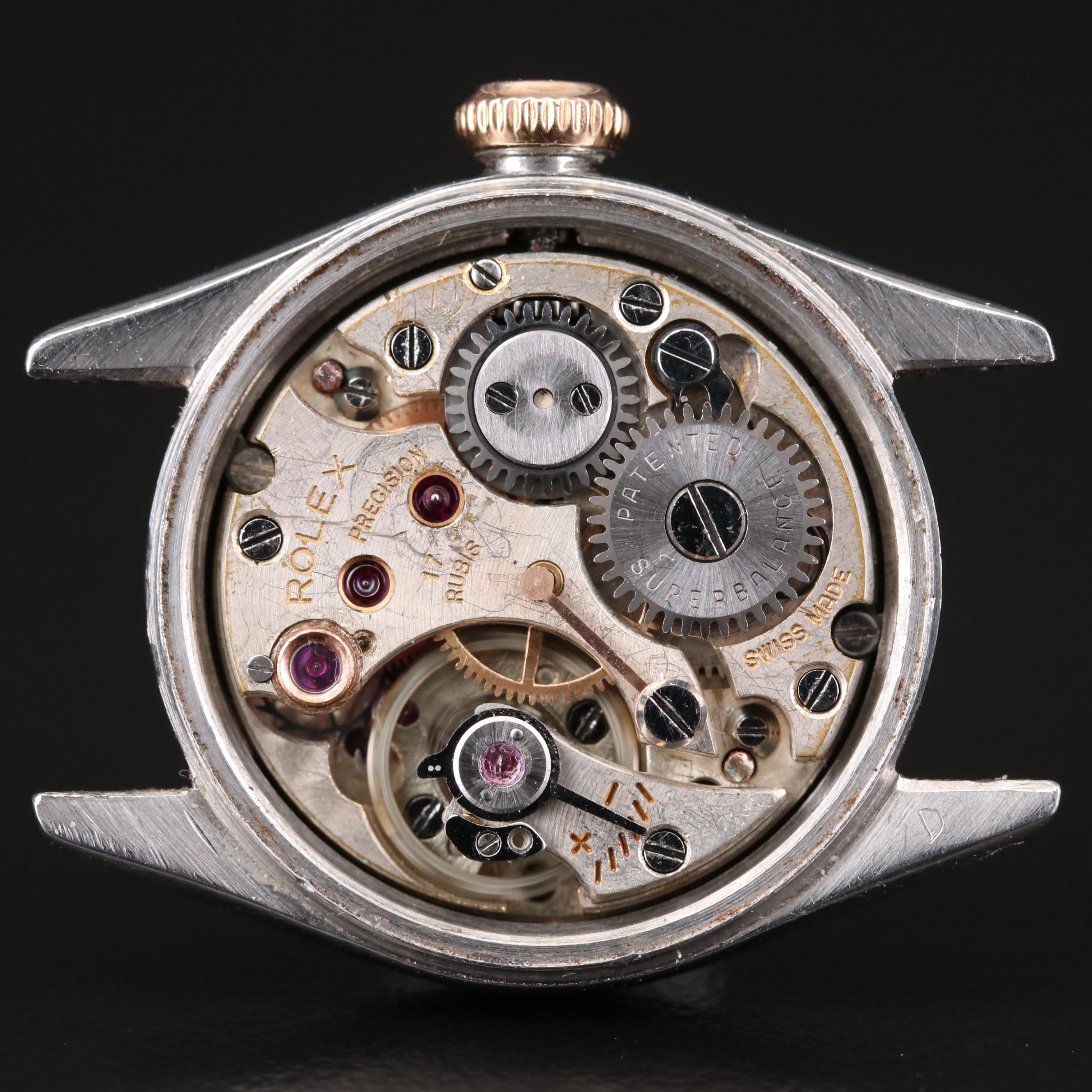 Rolex Oyster Perpetual 14K Gold and Stainless Steel Stem Wind Watch, 1950