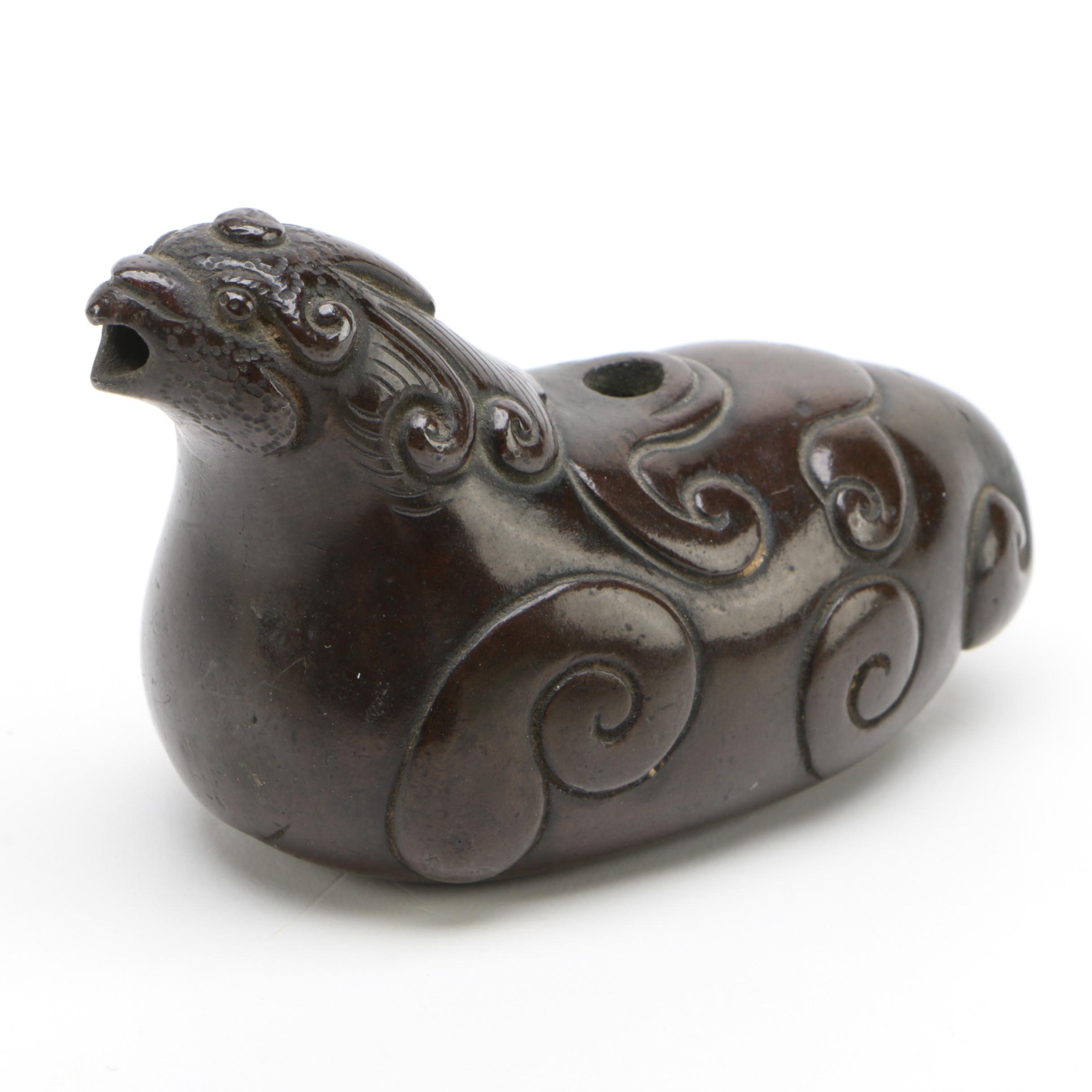 Japanese Bronze Water Dropper, Meiji Period