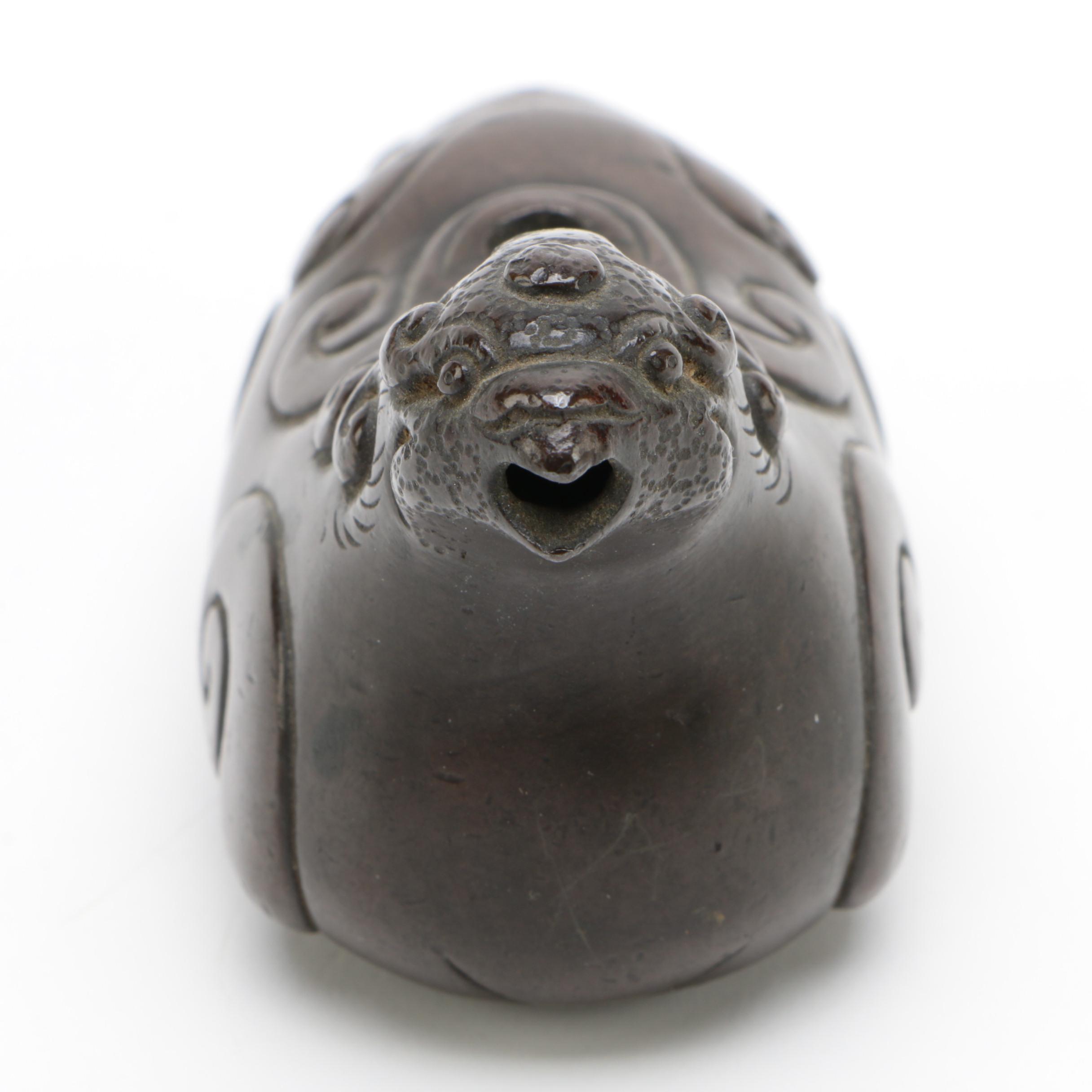 Japanese Bronze Water Dropper, Meiji Period