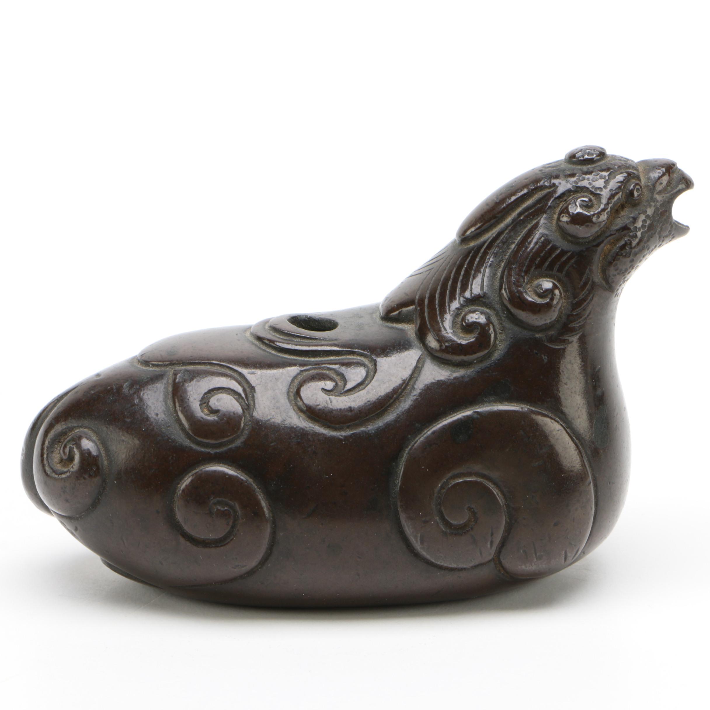 Japanese Bronze Water Dropper, Meiji Period