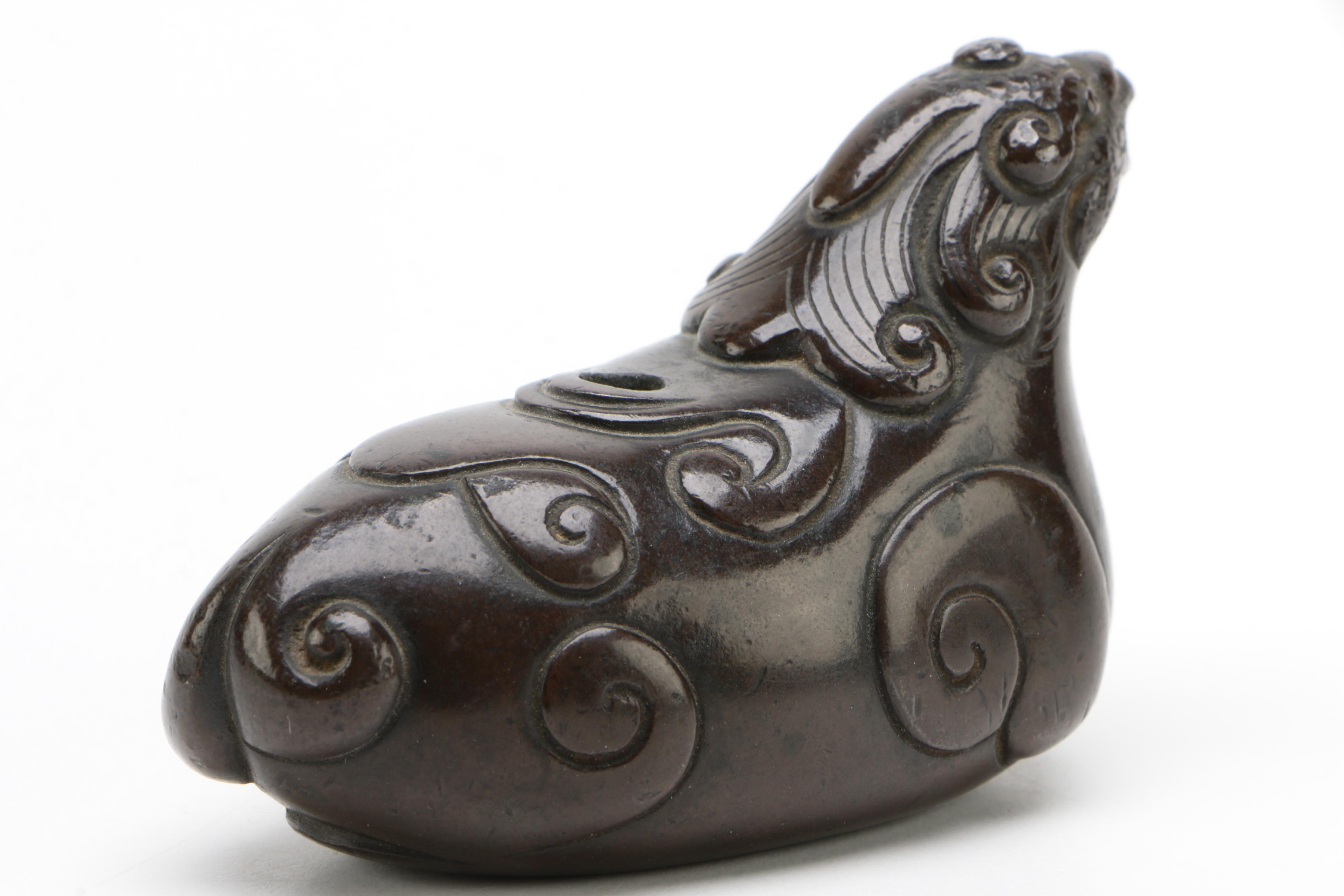 Japanese Bronze Water Dropper, Meiji Period