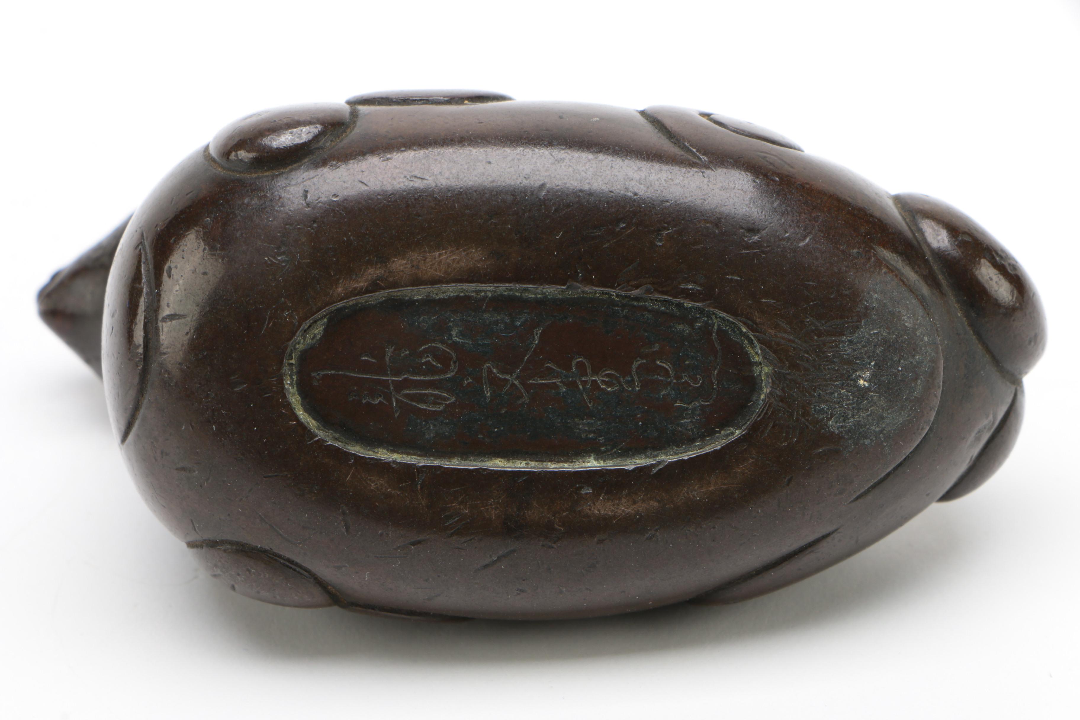 Japanese Bronze Water Dropper, Meiji Period