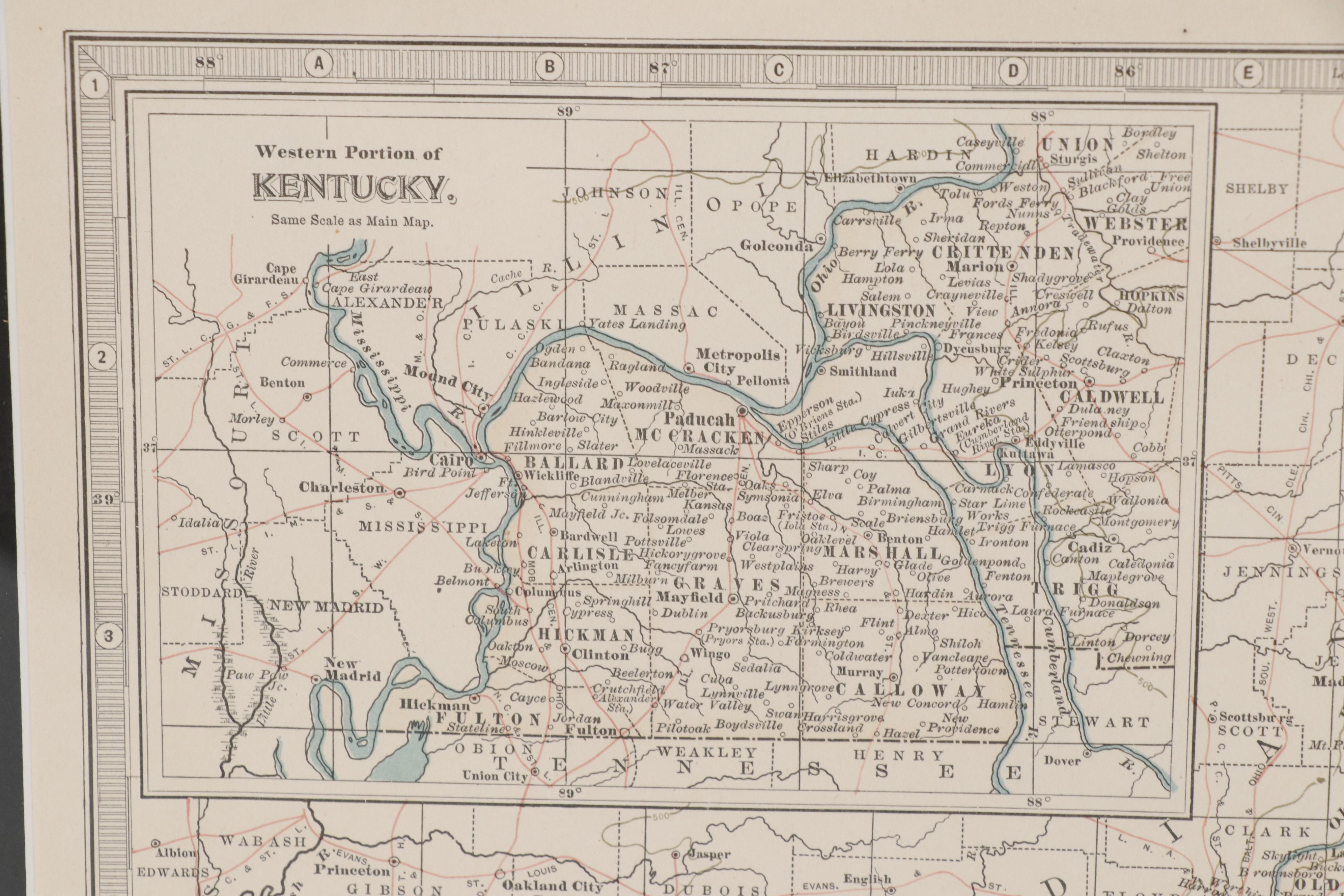 The Central Atlas Map of Kentucky, 1897