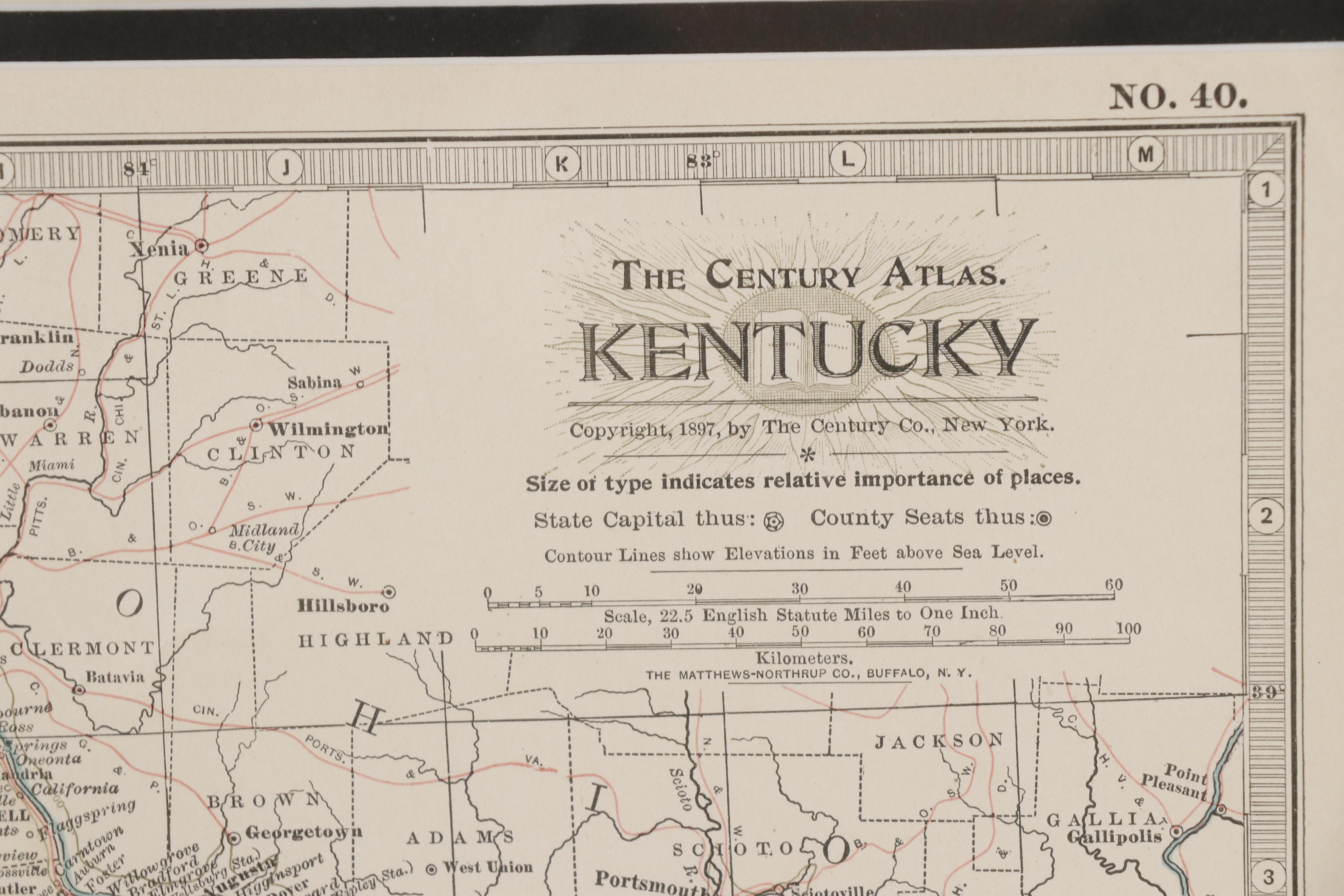 The Central Atlas Map of Kentucky, 1897