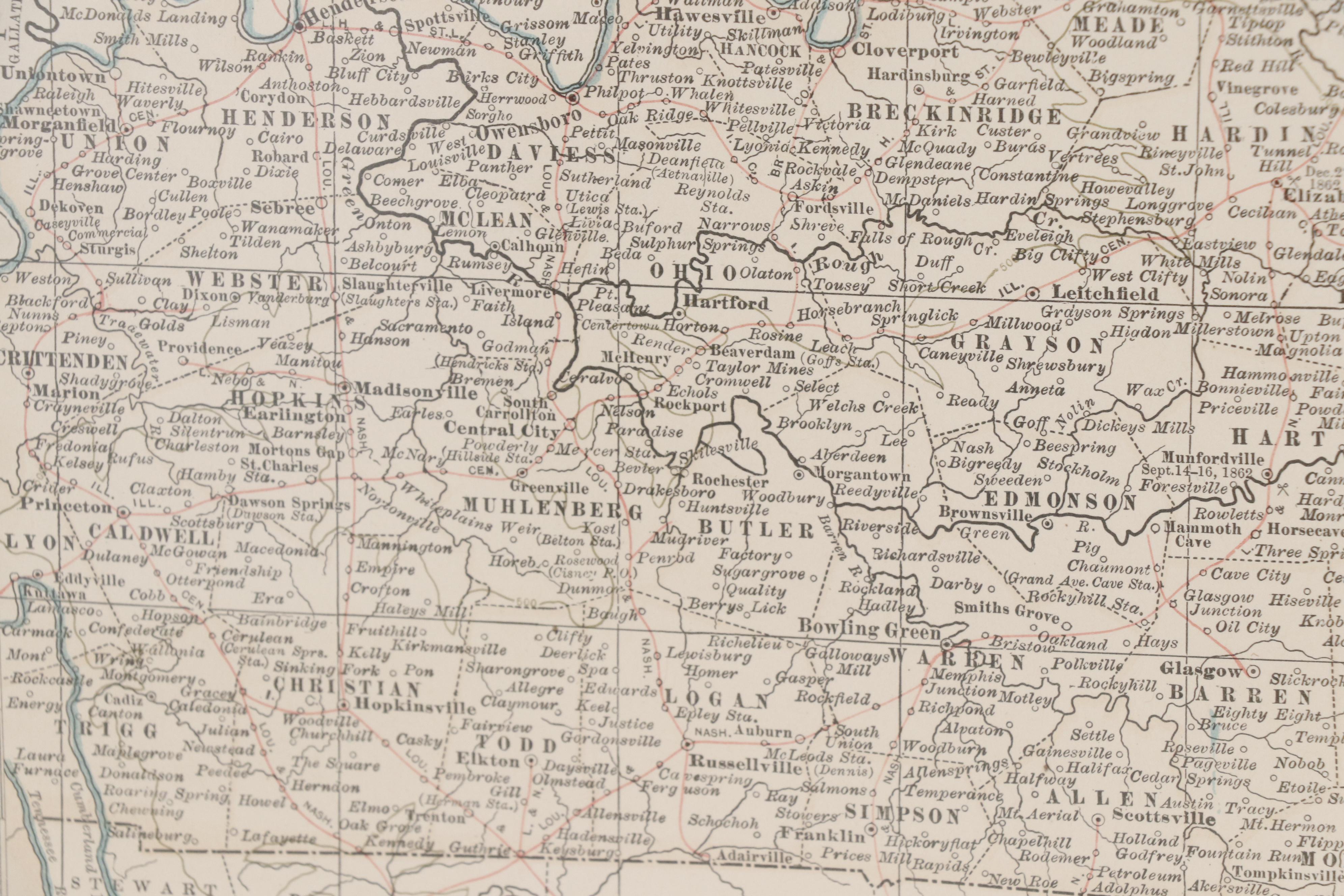 The Central Atlas Map of Kentucky, 1897