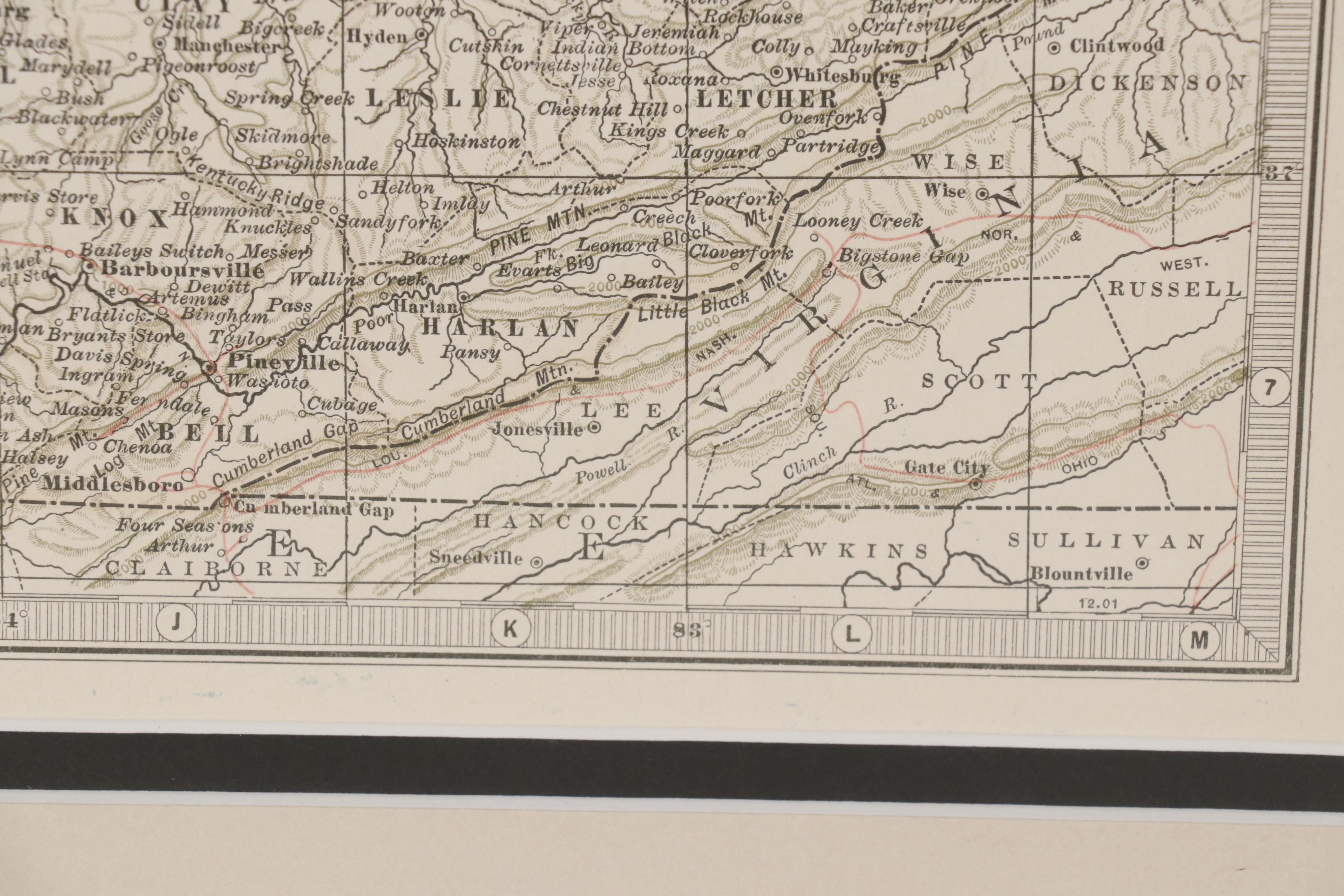 The Central Atlas Map of Kentucky, 1897