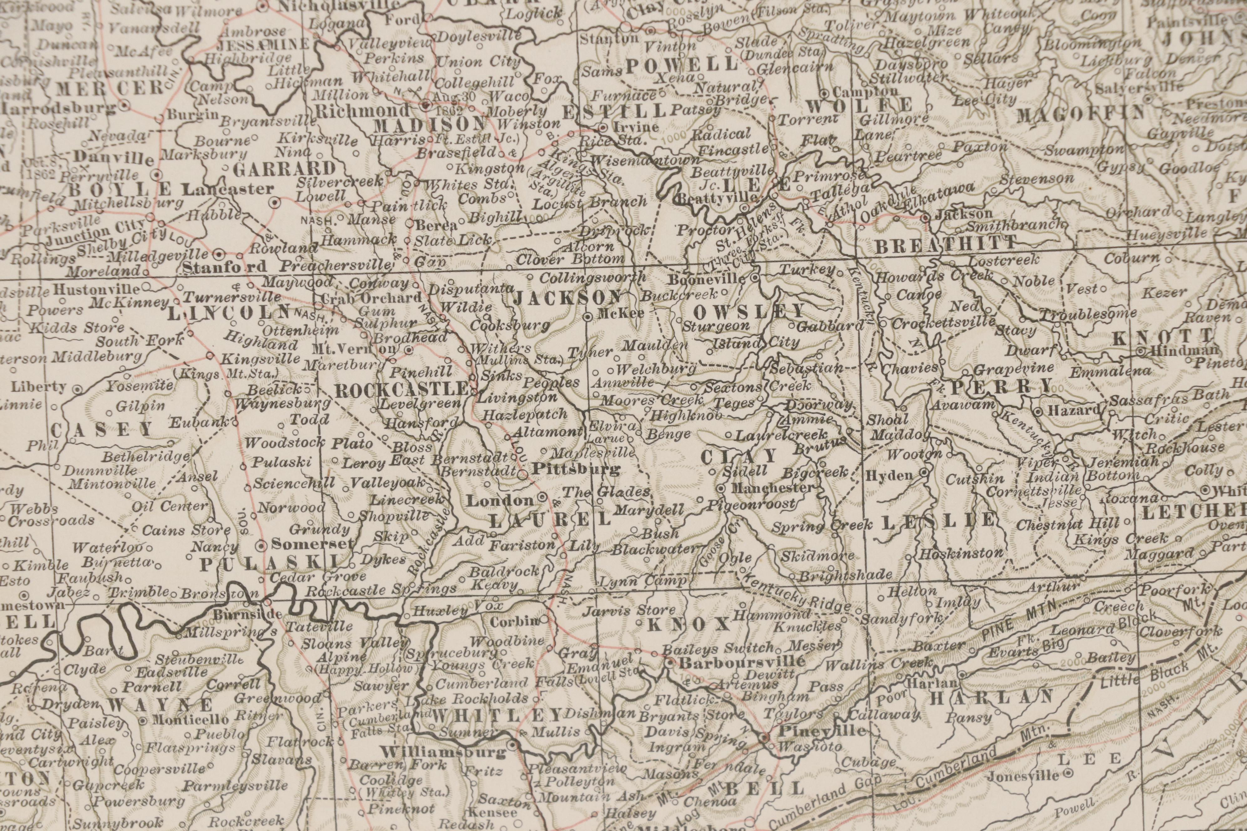 The Central Atlas Map of Kentucky, 1897