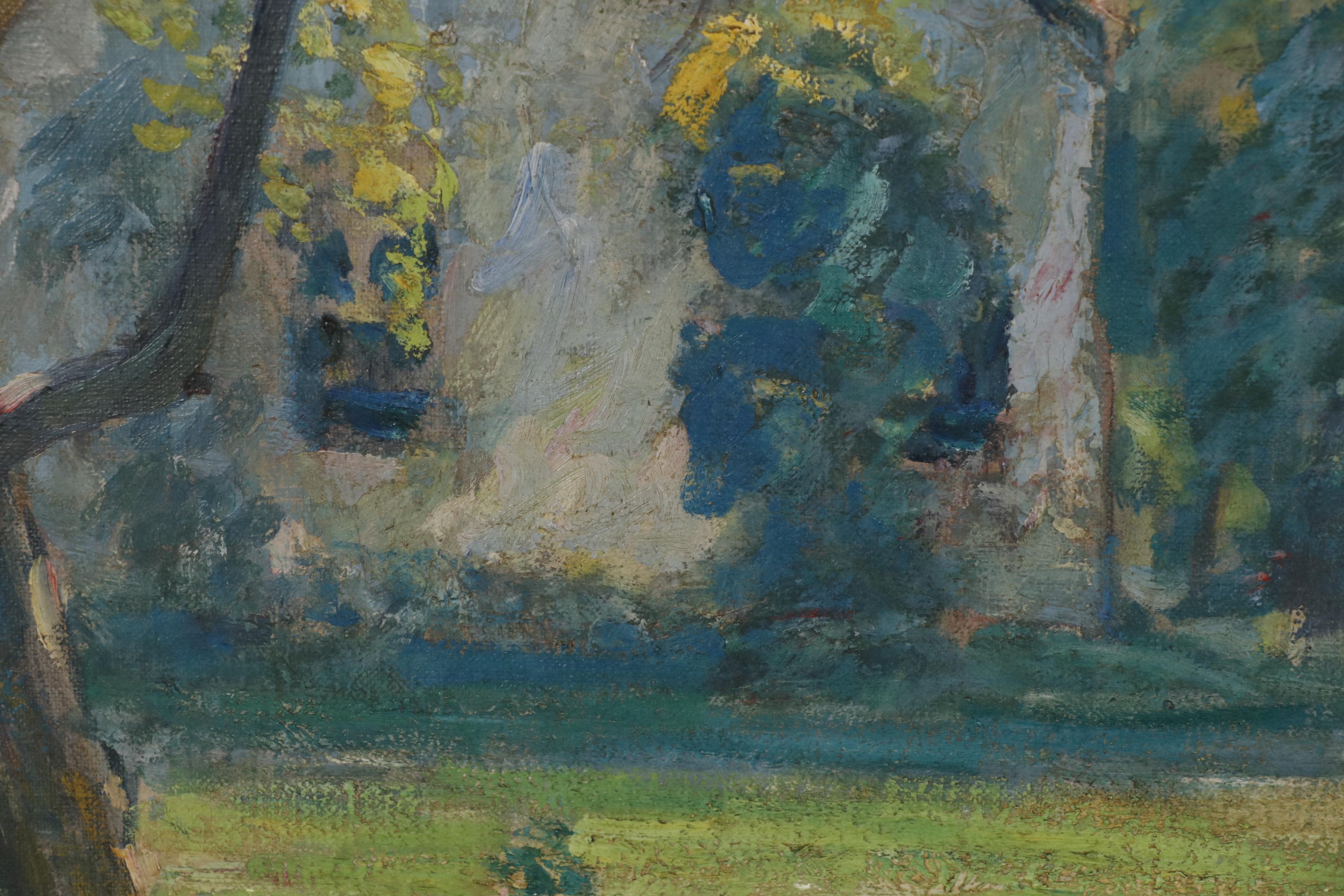 Howard Hildebrandt Oil Painting of Figures in Landscape "Contentment"