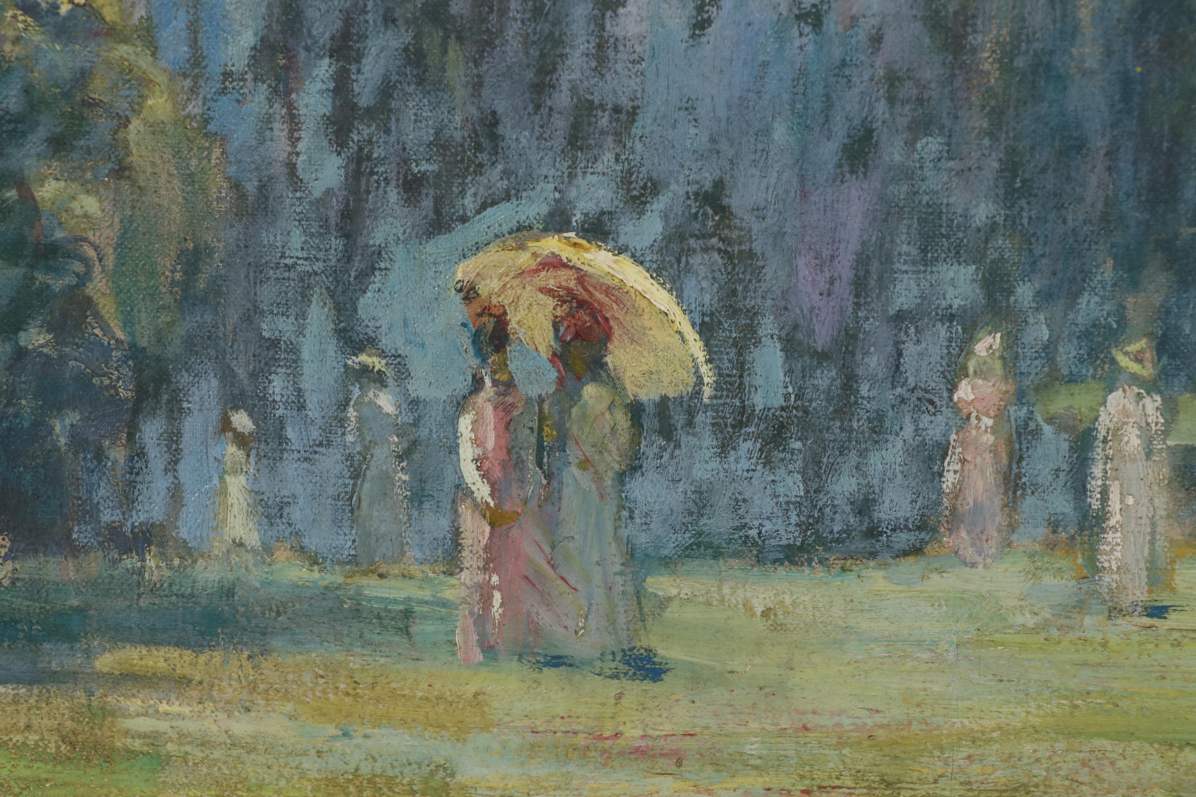 Howard Hildebrandt Oil Painting of Figures in Landscape "Contentment"