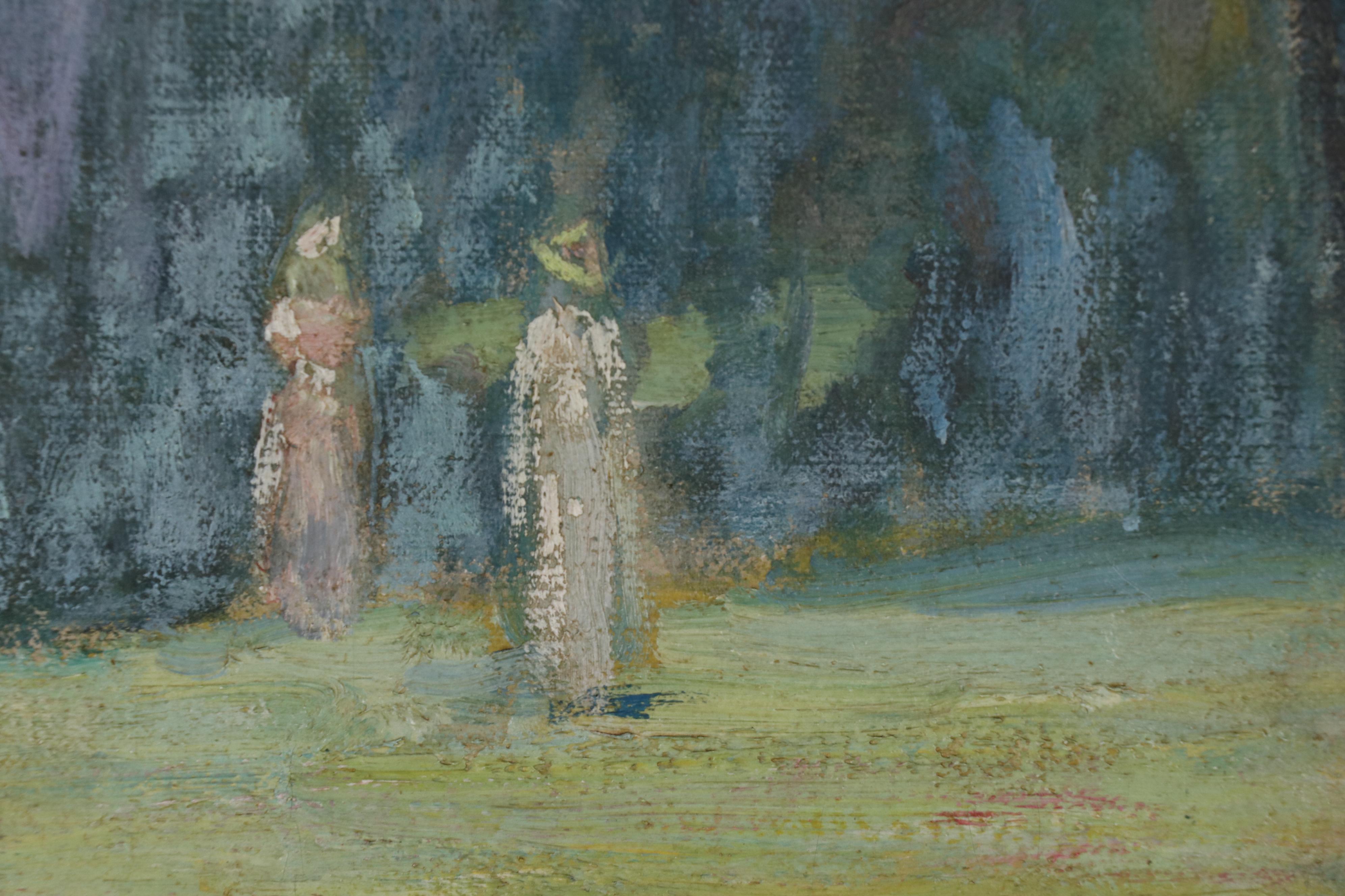 Howard Hildebrandt Oil Painting of Figures in Landscape "Contentment"