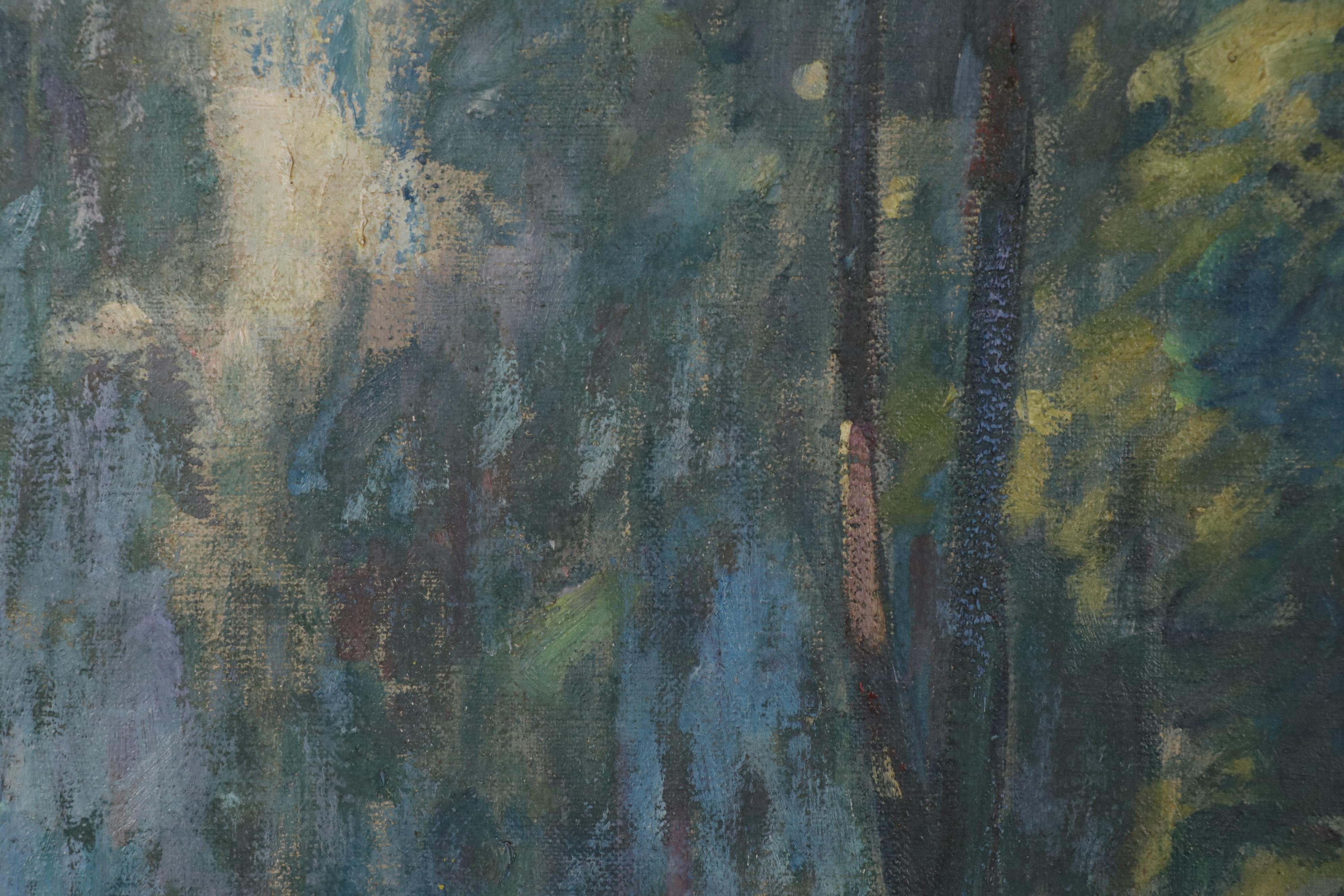 Howard Hildebrandt Oil Painting of Figures in Landscape "Contentment"