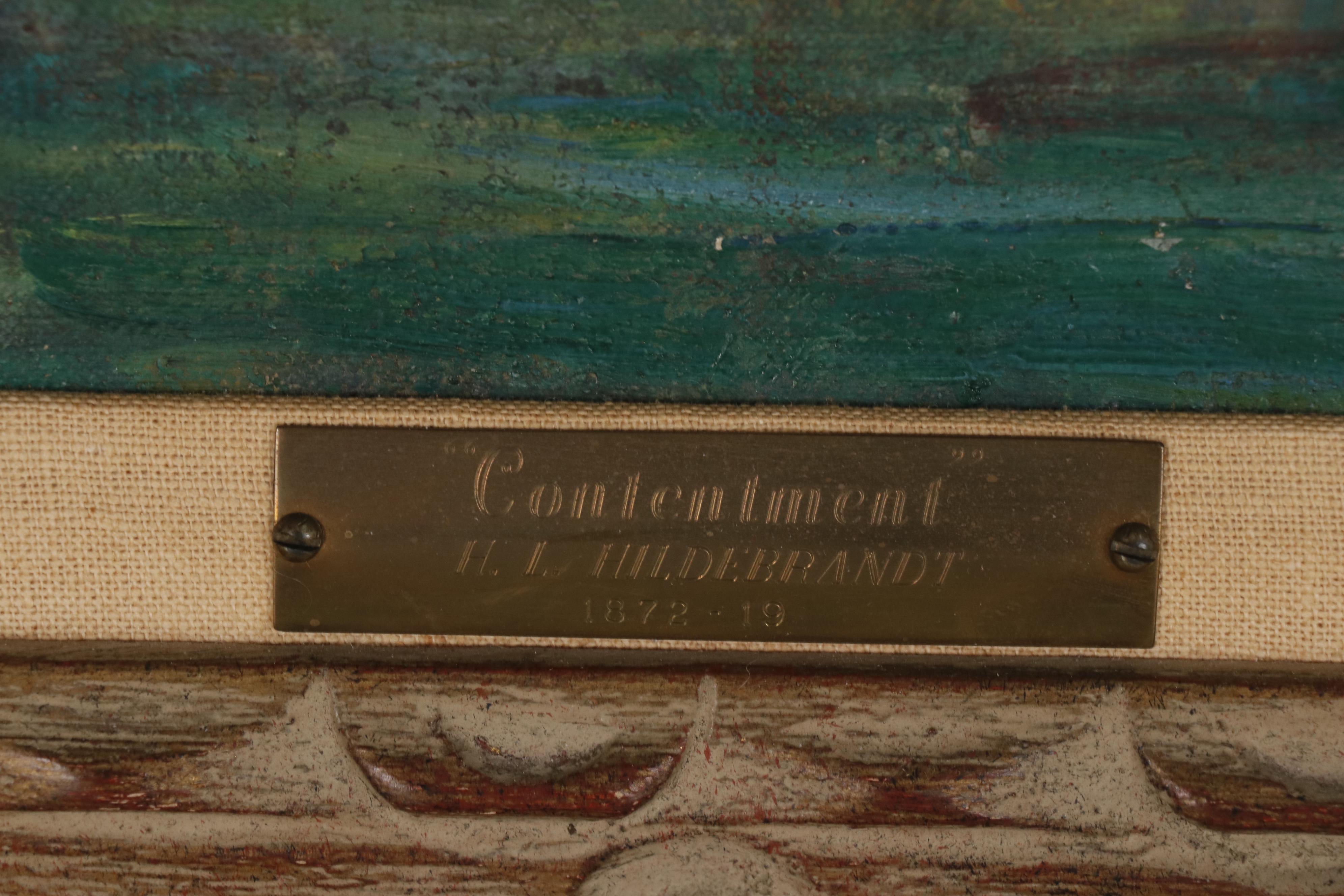 Howard Hildebrandt Oil Painting of Figures in Landscape "Contentment"