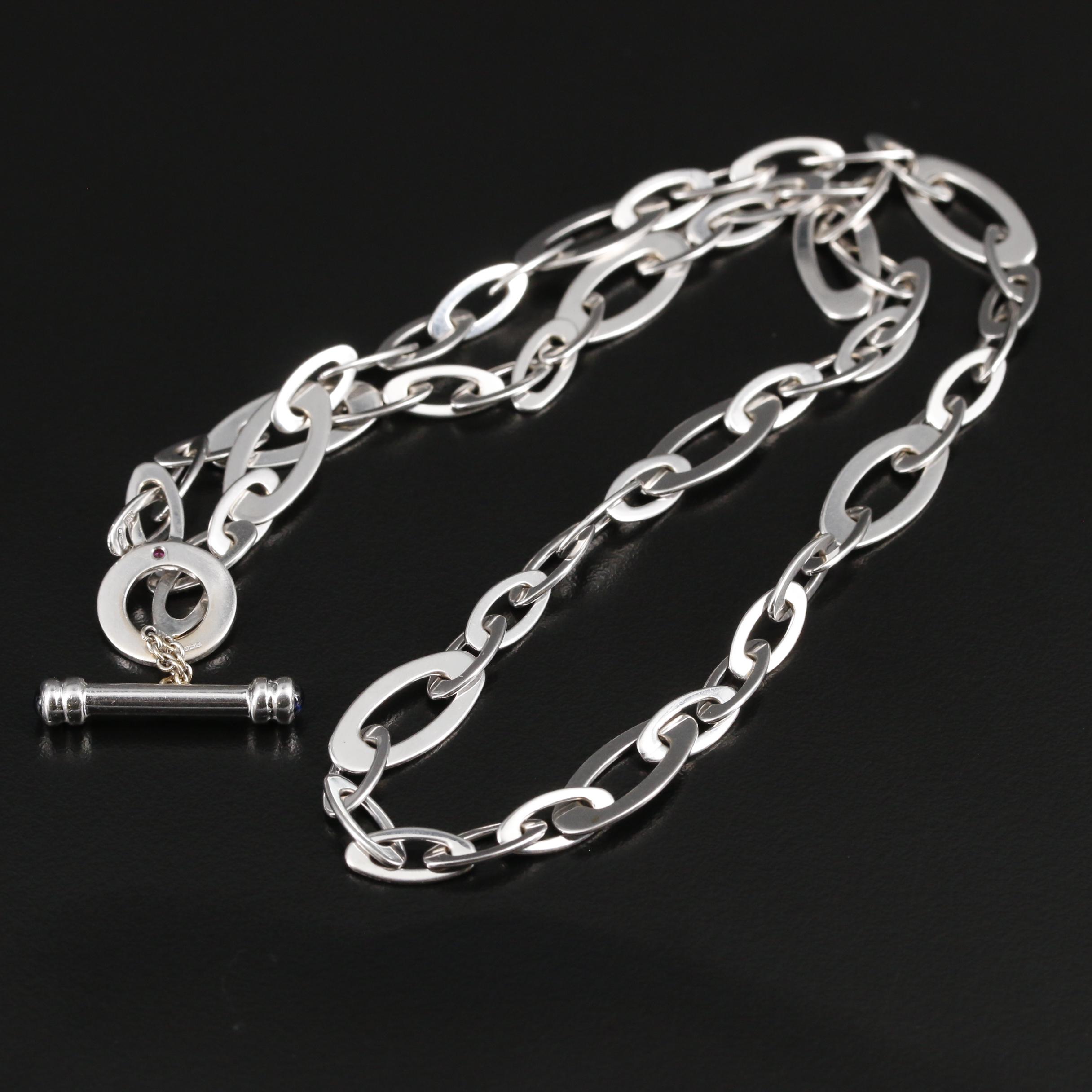 Roberto Coin "Chic and Shine" 18K Synthetic Sapphire and Synthetic Ruby Necklace