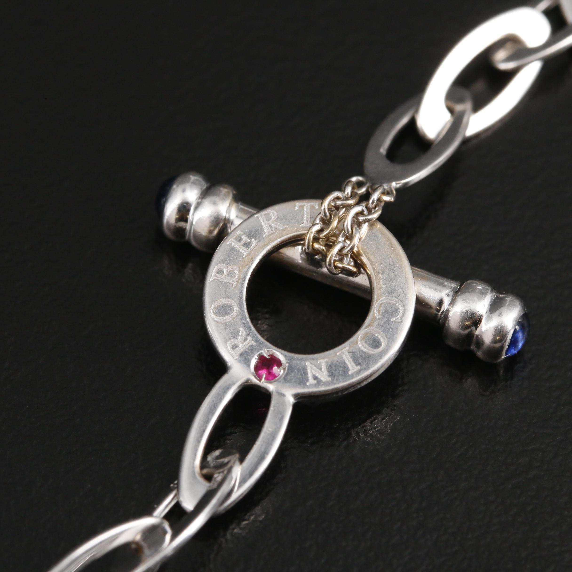 Roberto Coin "Chic and Shine" 18K Synthetic Sapphire and Synthetic Ruby Necklace