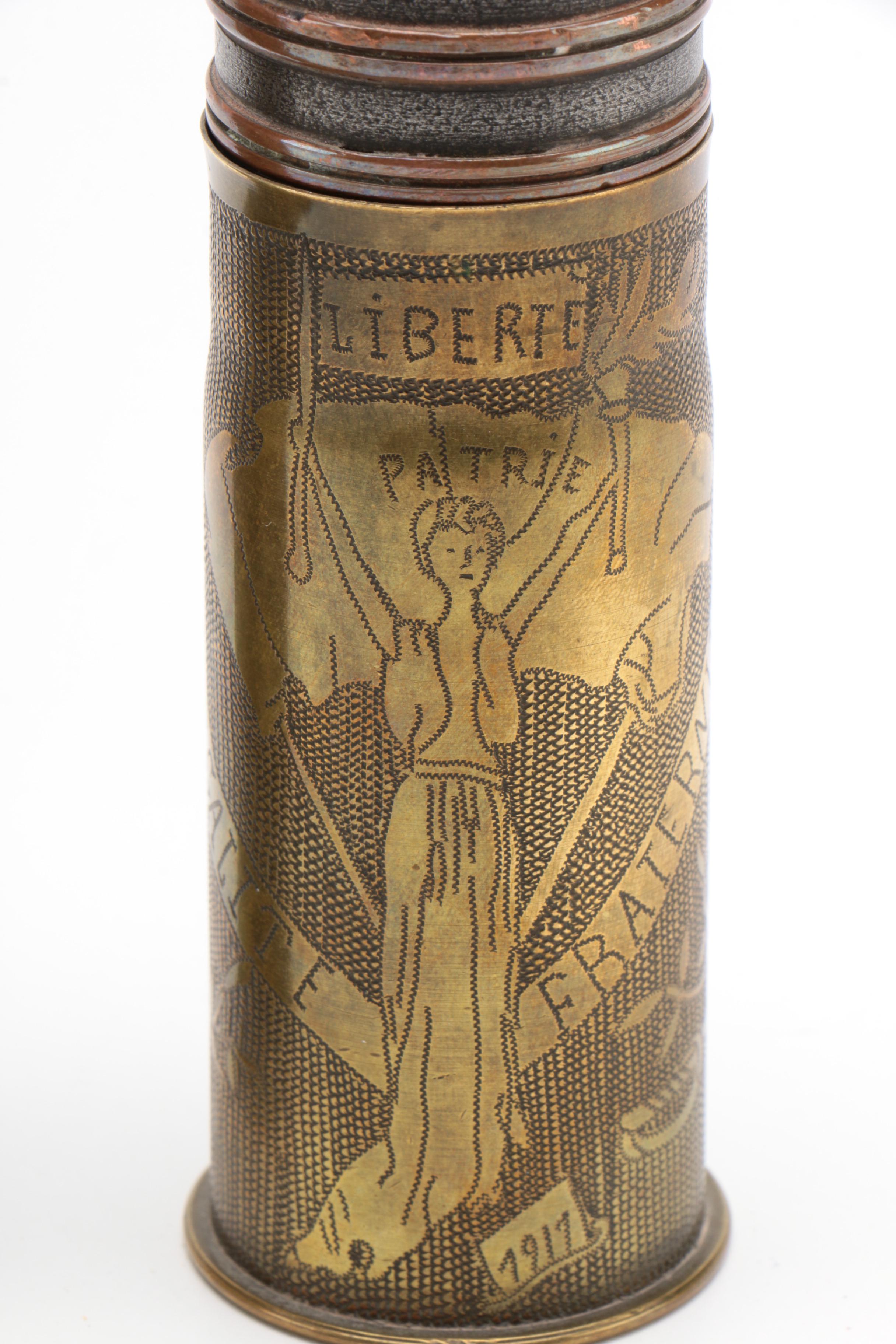 French World War I Trench Art 37mm Shells and Projectiles, 1917