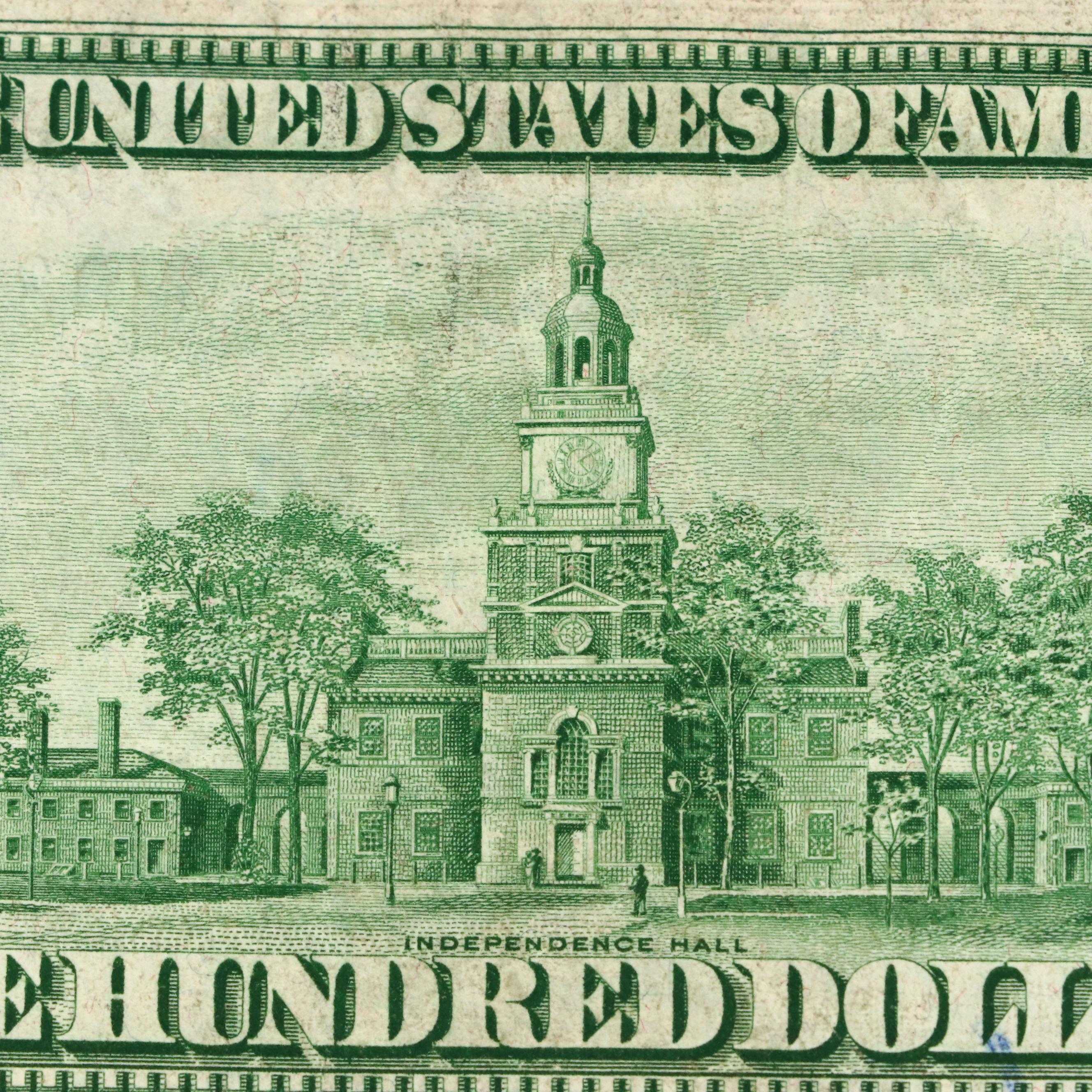 Series of 1934 B $100 Federal Reserve Julian/Morgenthau Note with Green Seal