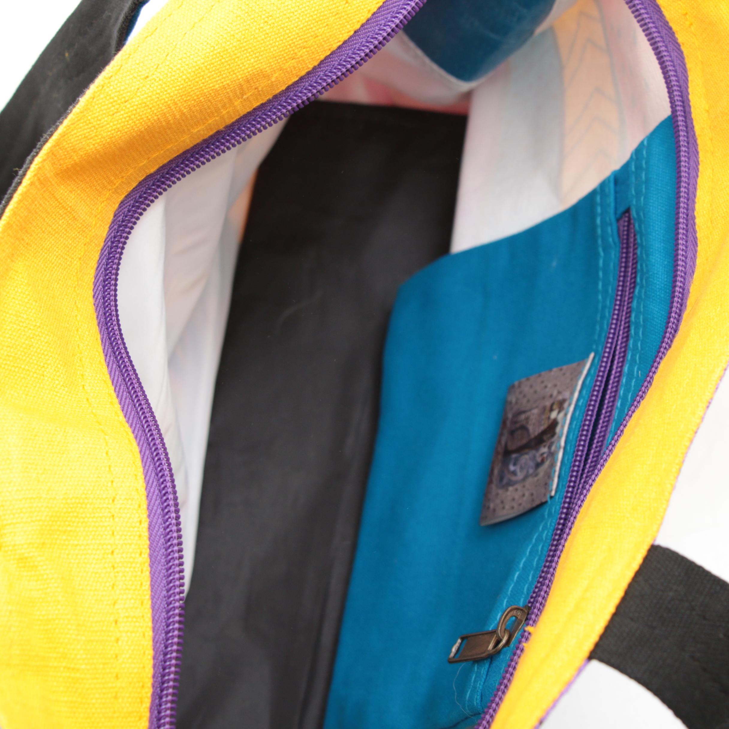 Laurel Burch Multicolor Feline Printed Canvas Tote Bag