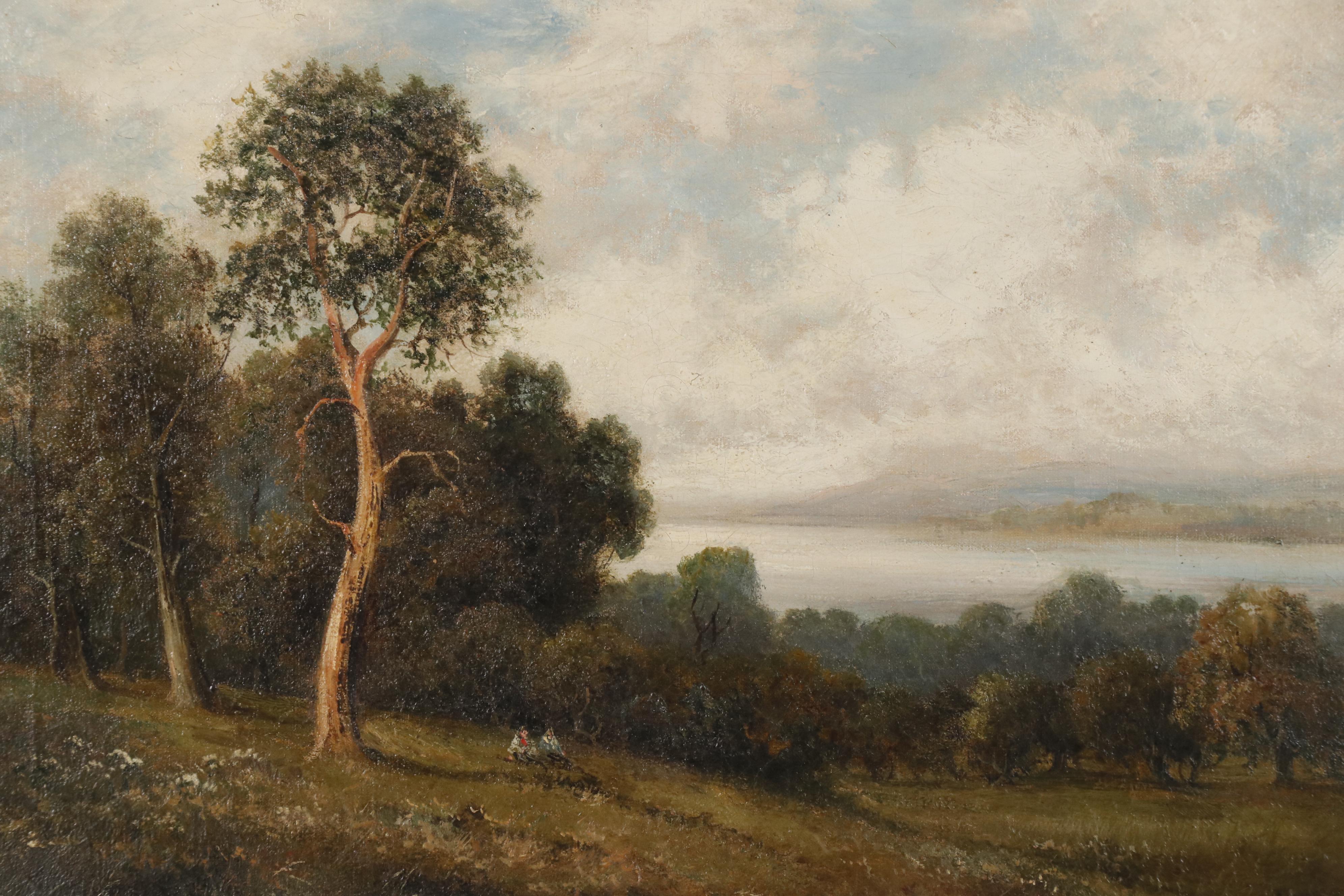 Henry Cooper Oil Painting of Figures in Landscape, 1928