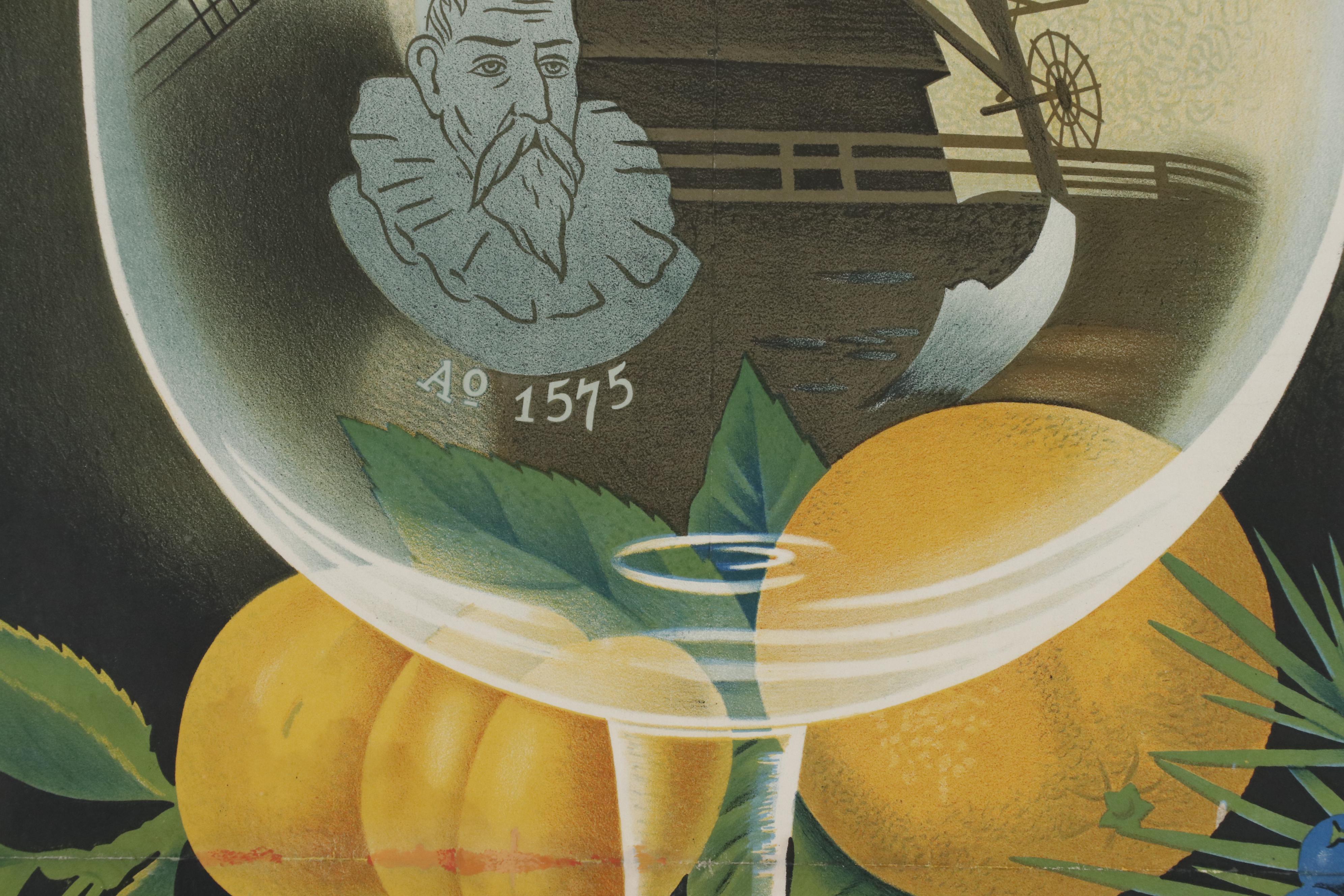 Bols Spirits Lithographic Advertising Poster, Mid-20th Century